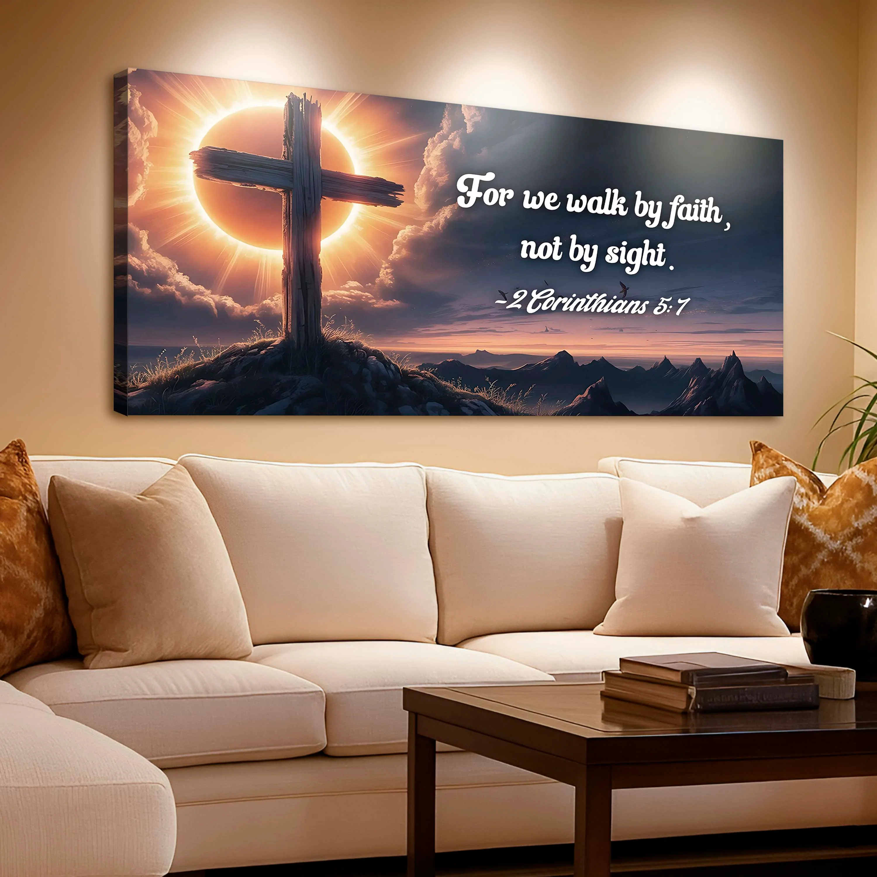 2 Corinthians 5:7 - For We Walk By Faith Not By Sight Faith Sign - Image 4