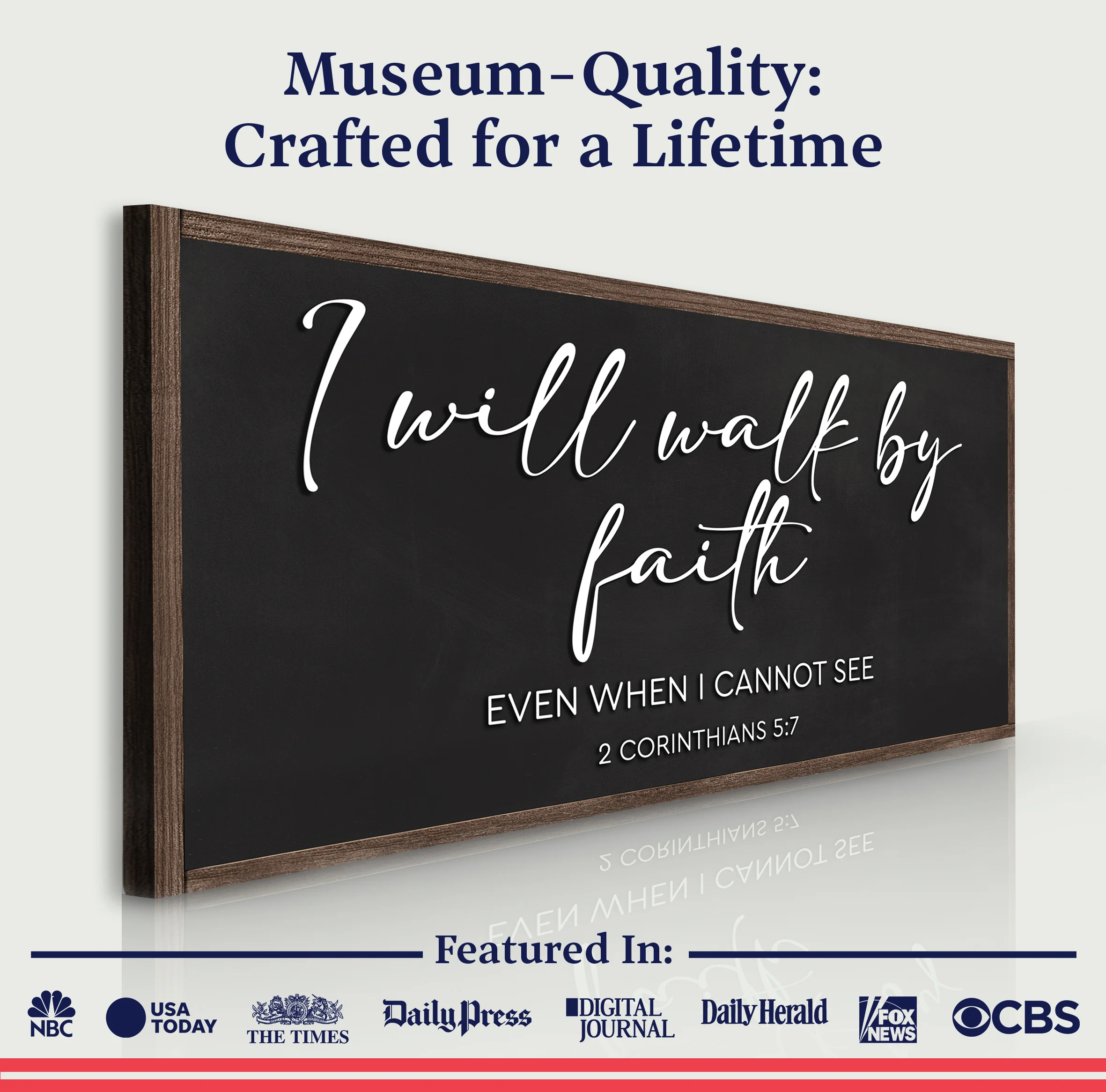 2 Corinthians 5:7 - For We Walk By Faith Rusic Wood Faith Sign - Image 6