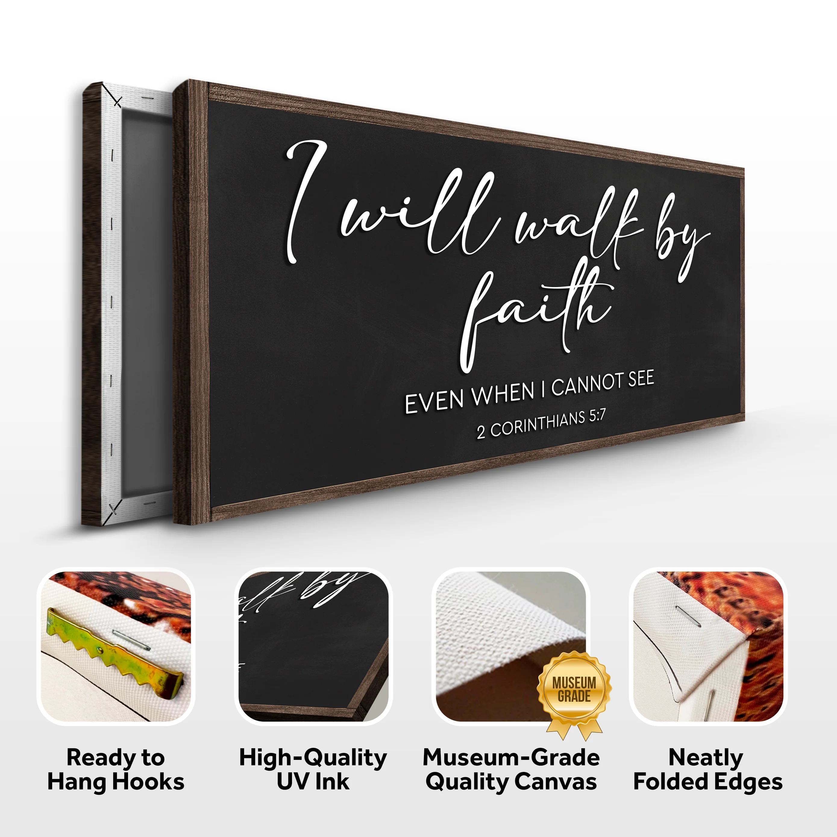 2 Corinthians 5:7 - For We Walk By Faith Rusic Wood Faith Sign - Image 8