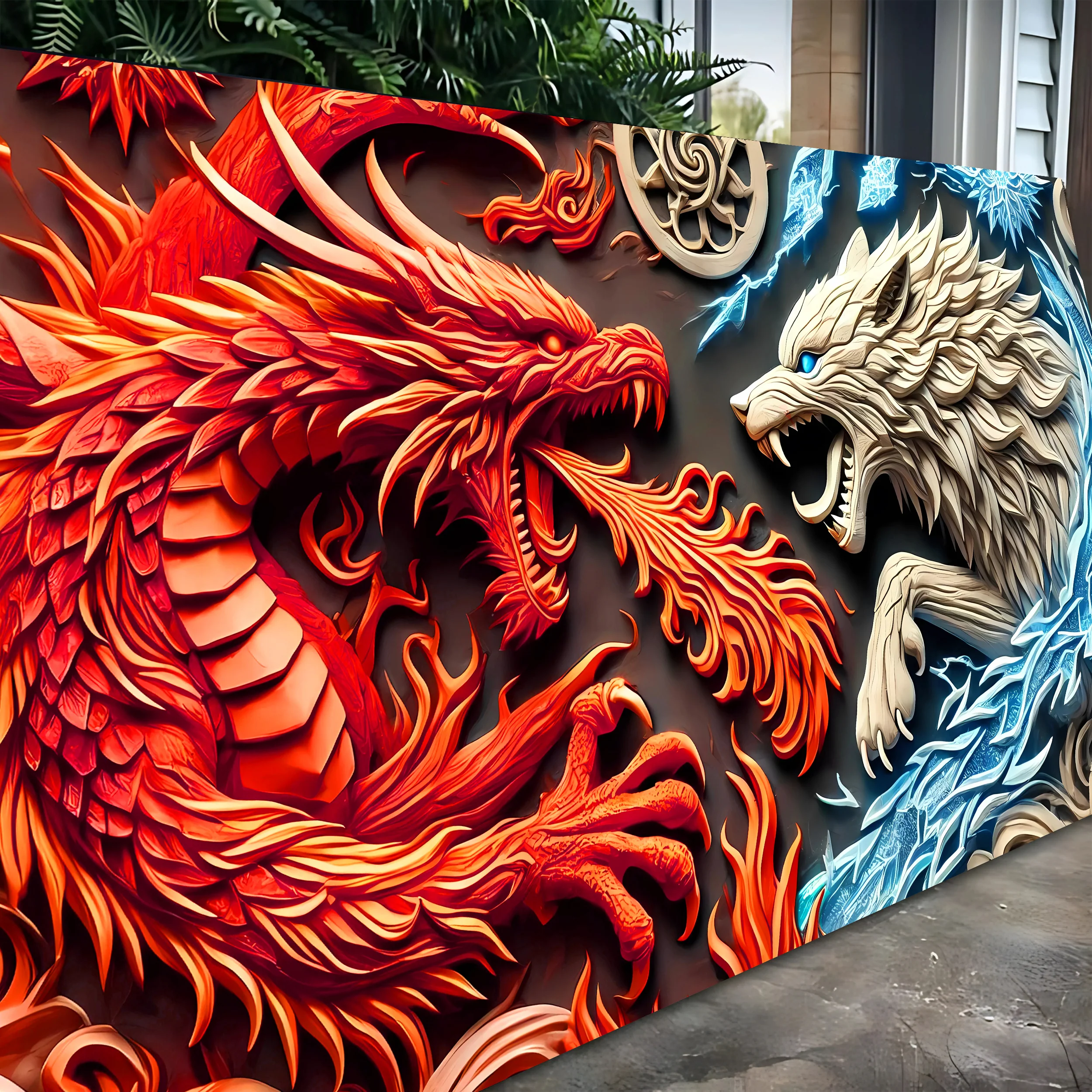 3D Dragon and Wolf Wall Art V - Image 4