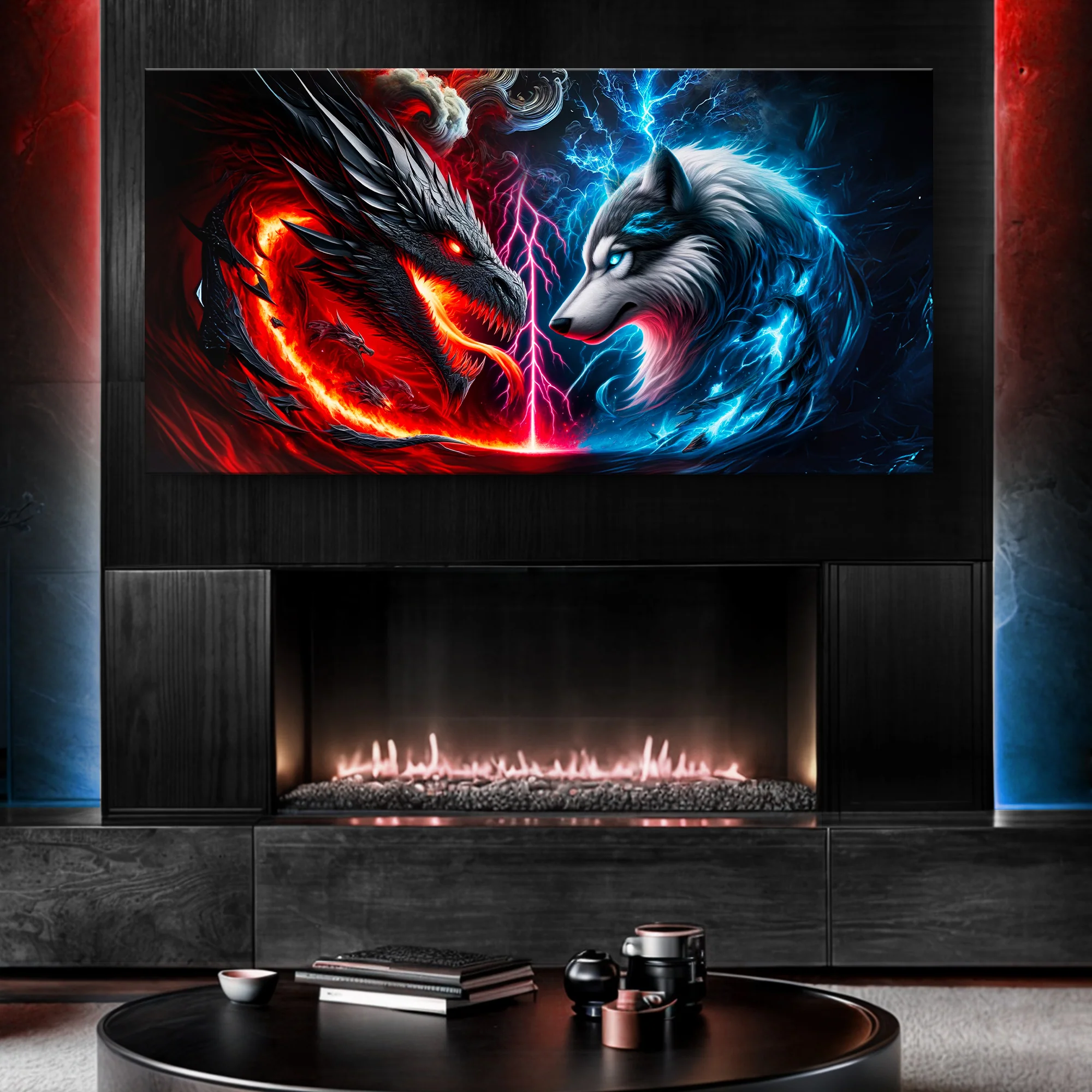 3D Dragon and Wolf Wall Art VI - Image 2