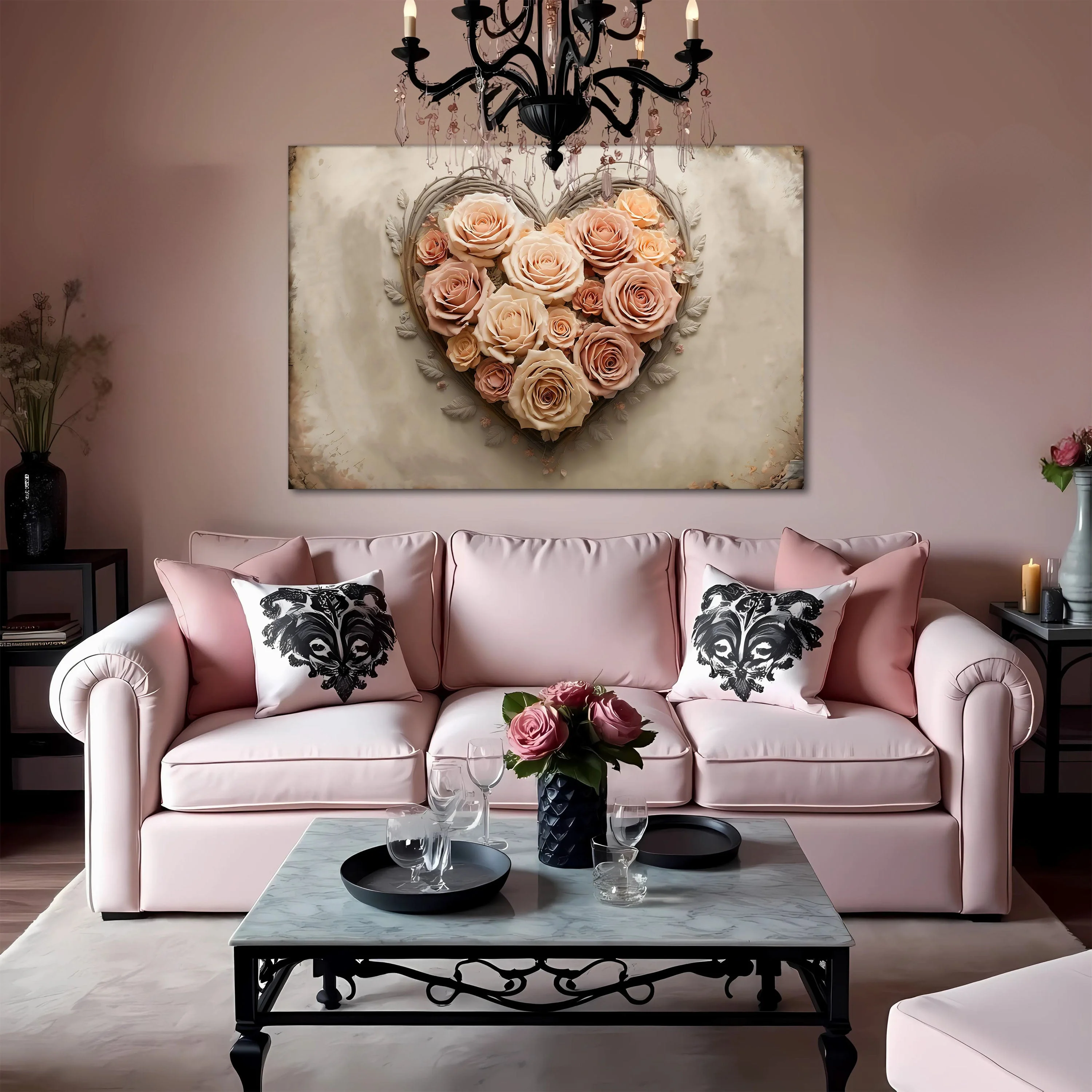 3D Floral Heart Wall Art III - Image 3