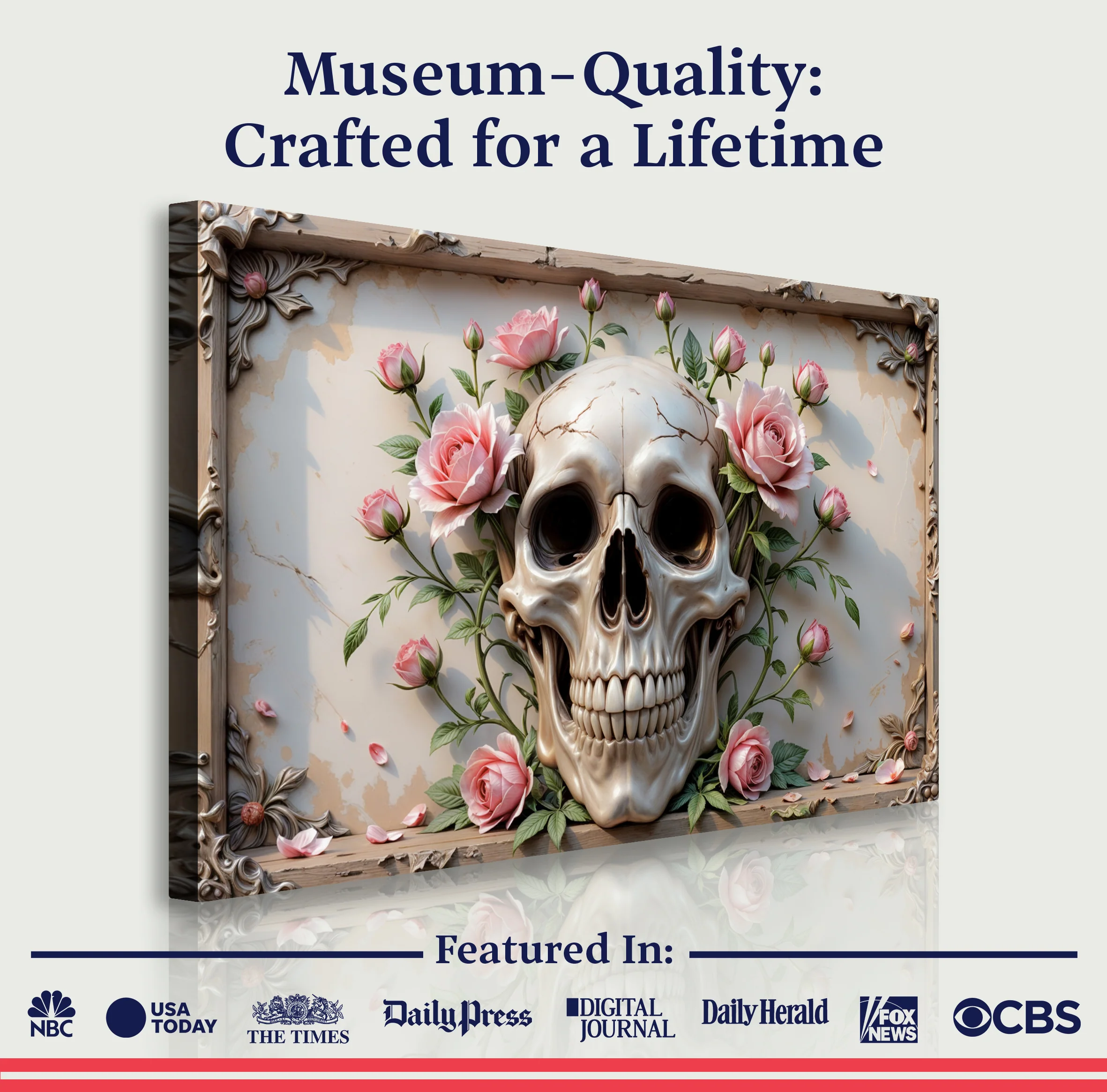 3D Rose And Skull Wall Art V - Image 6