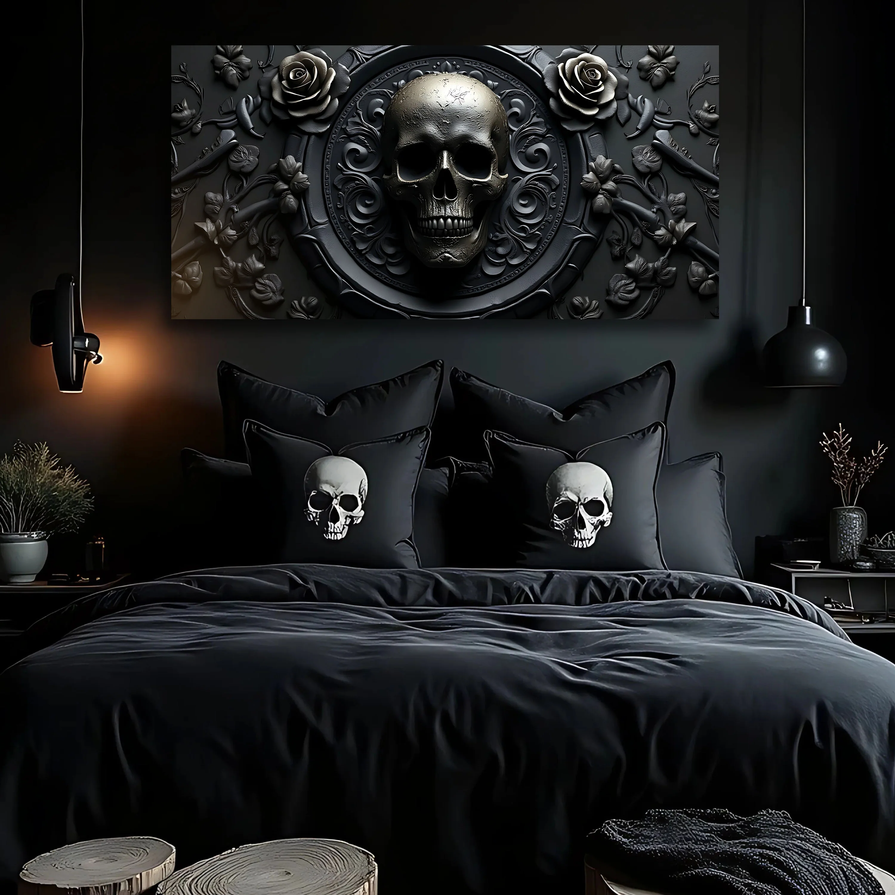 3D Rose and Skull Wall Art VI - Image 2