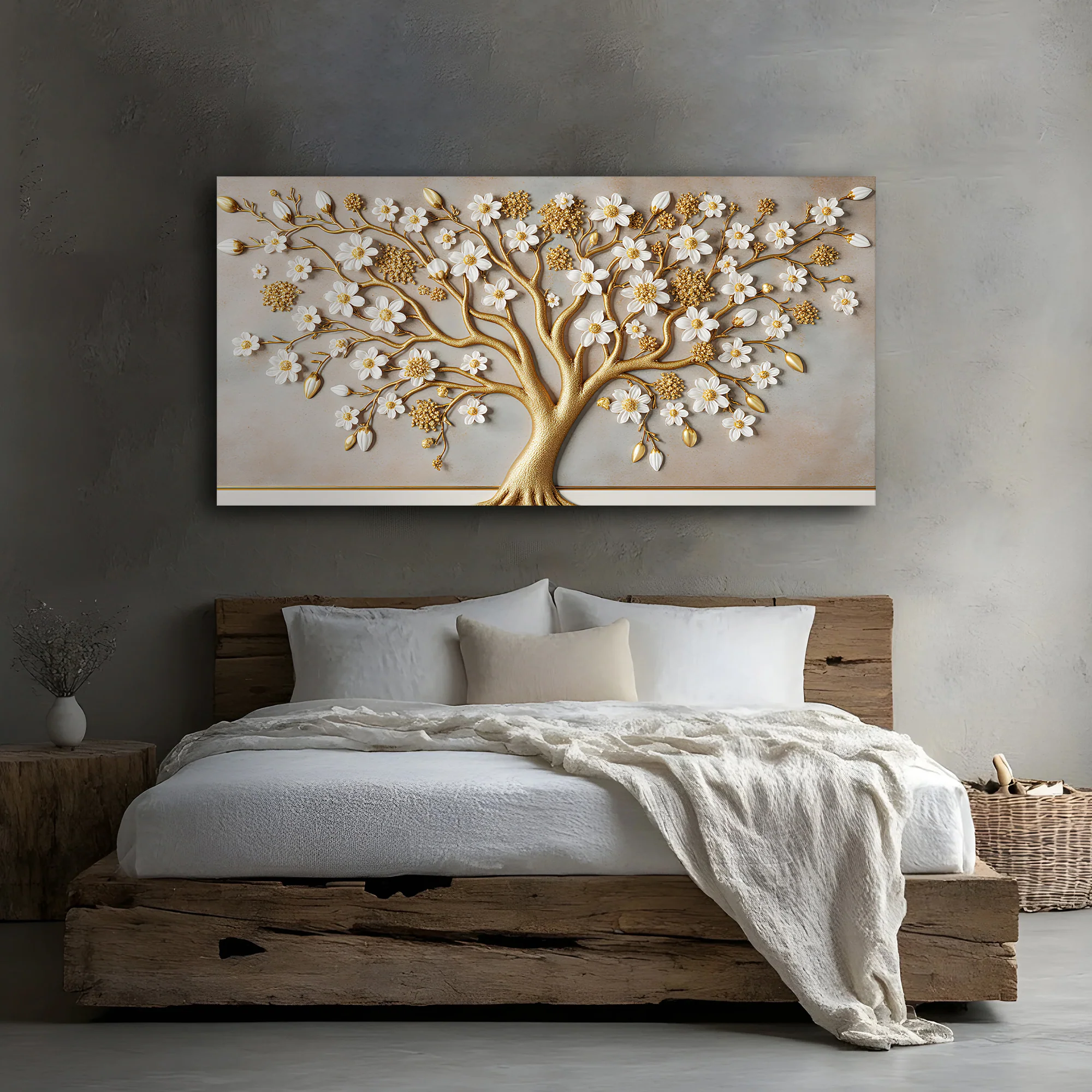 3D White And Gold Tree of Life Wall Art - Image 4