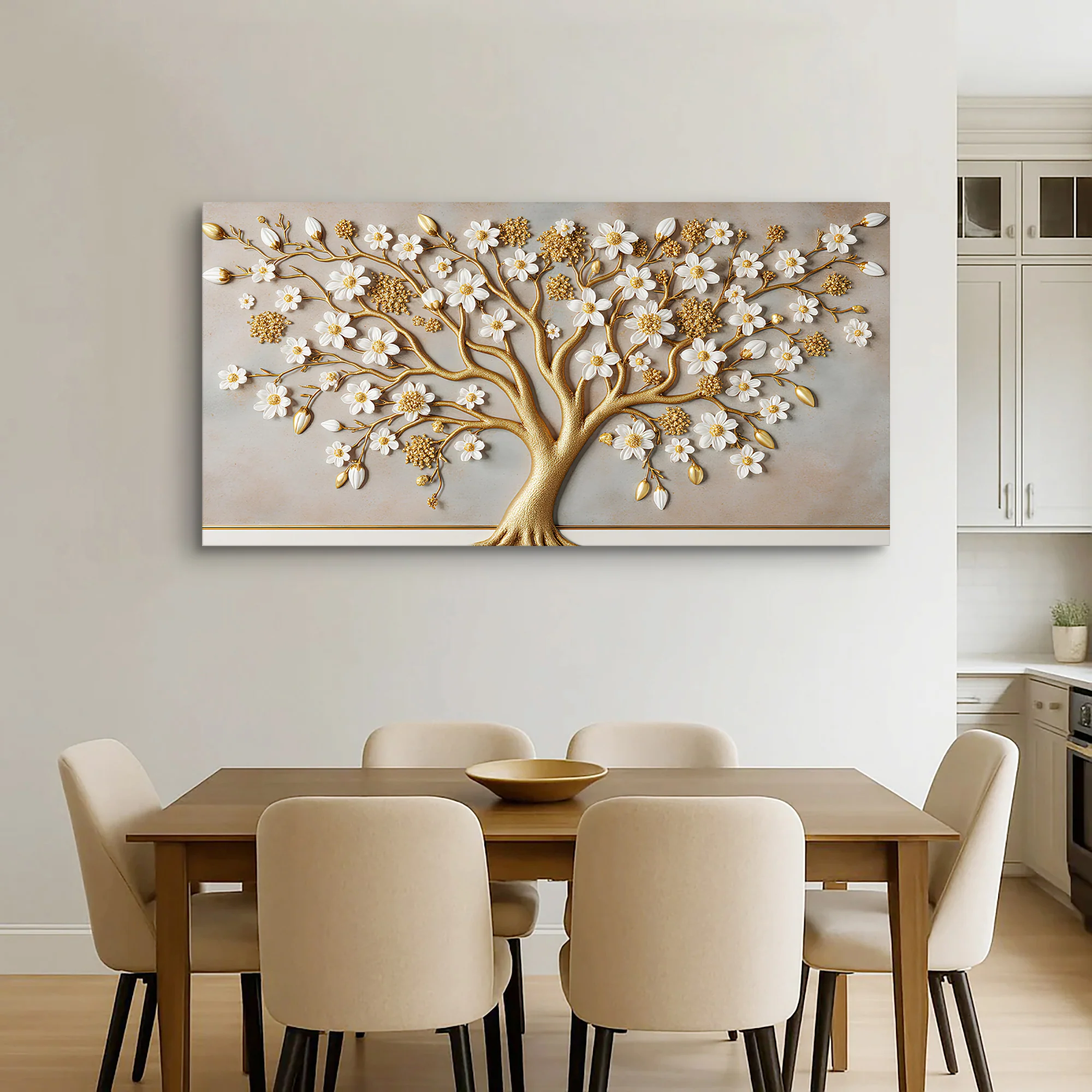3D White And Gold Tree of Life Wall Art - Image 5