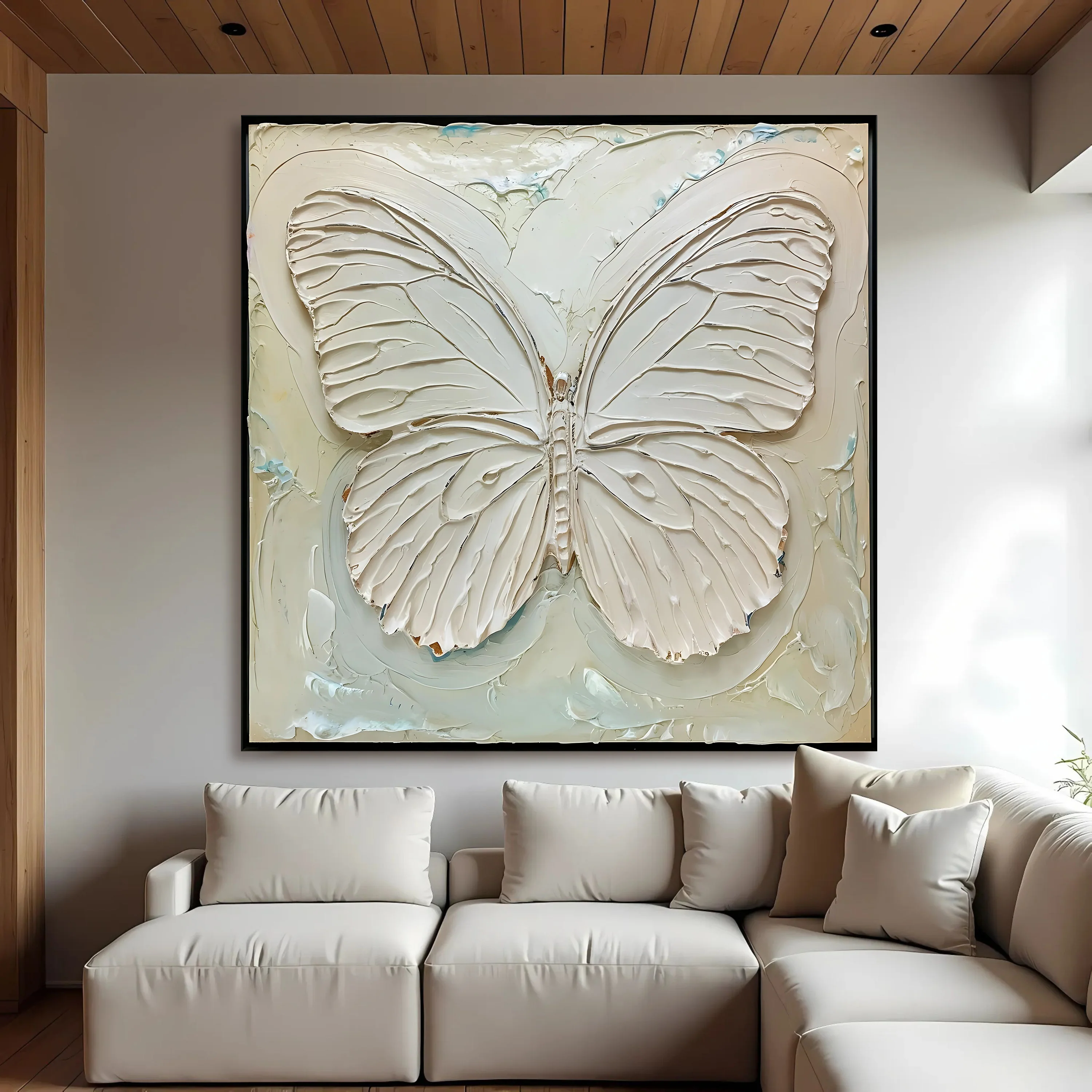 3D White Butterfly Wall Art - Image 3