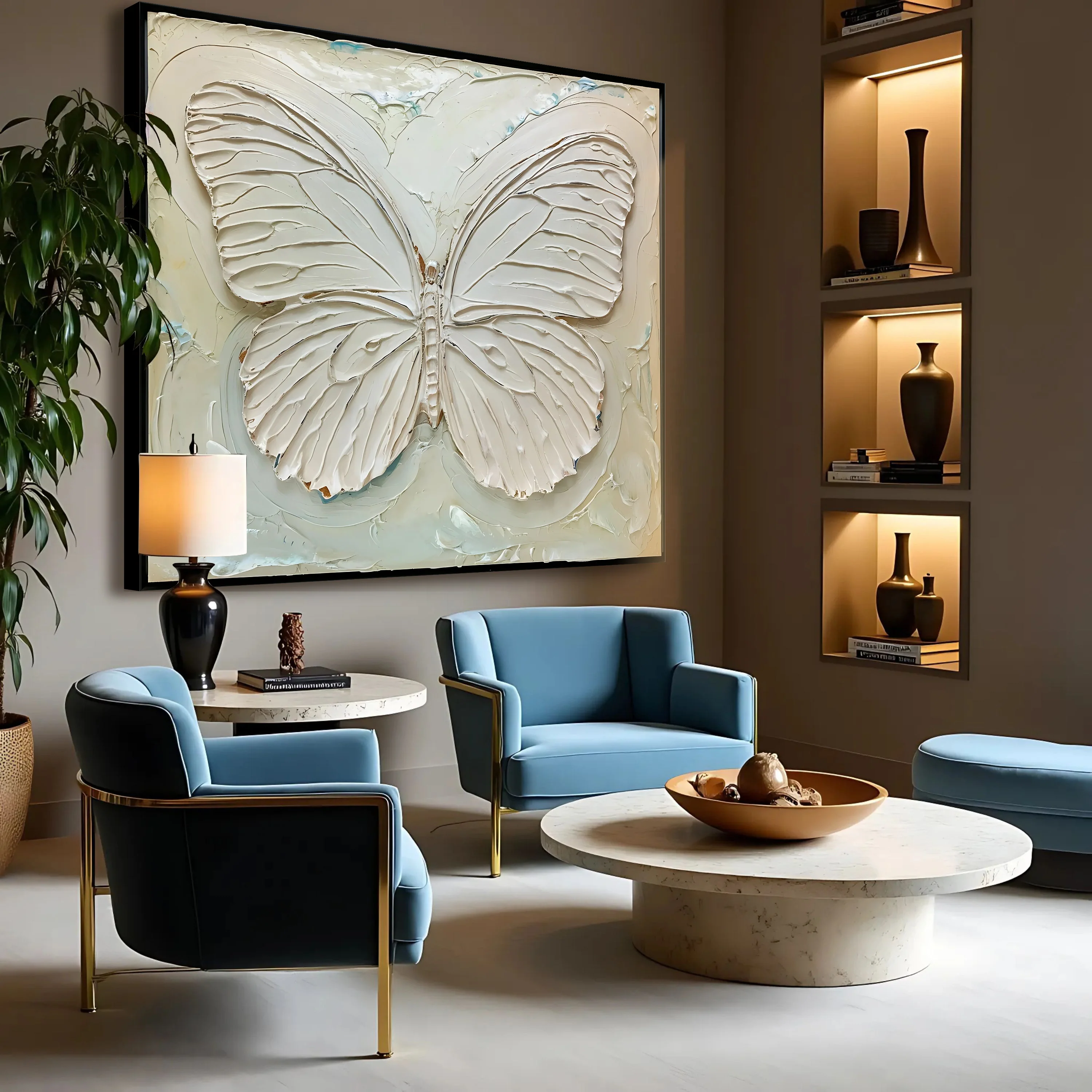 3D White Butterfly Wall Art - Image 4