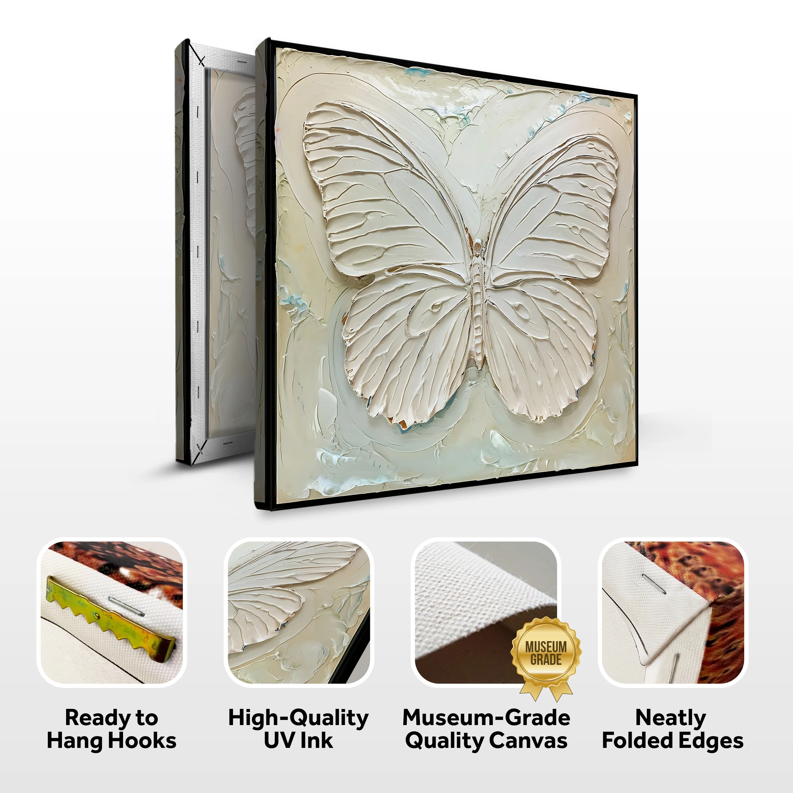 3D White Butterfly Wall Art - Image 8