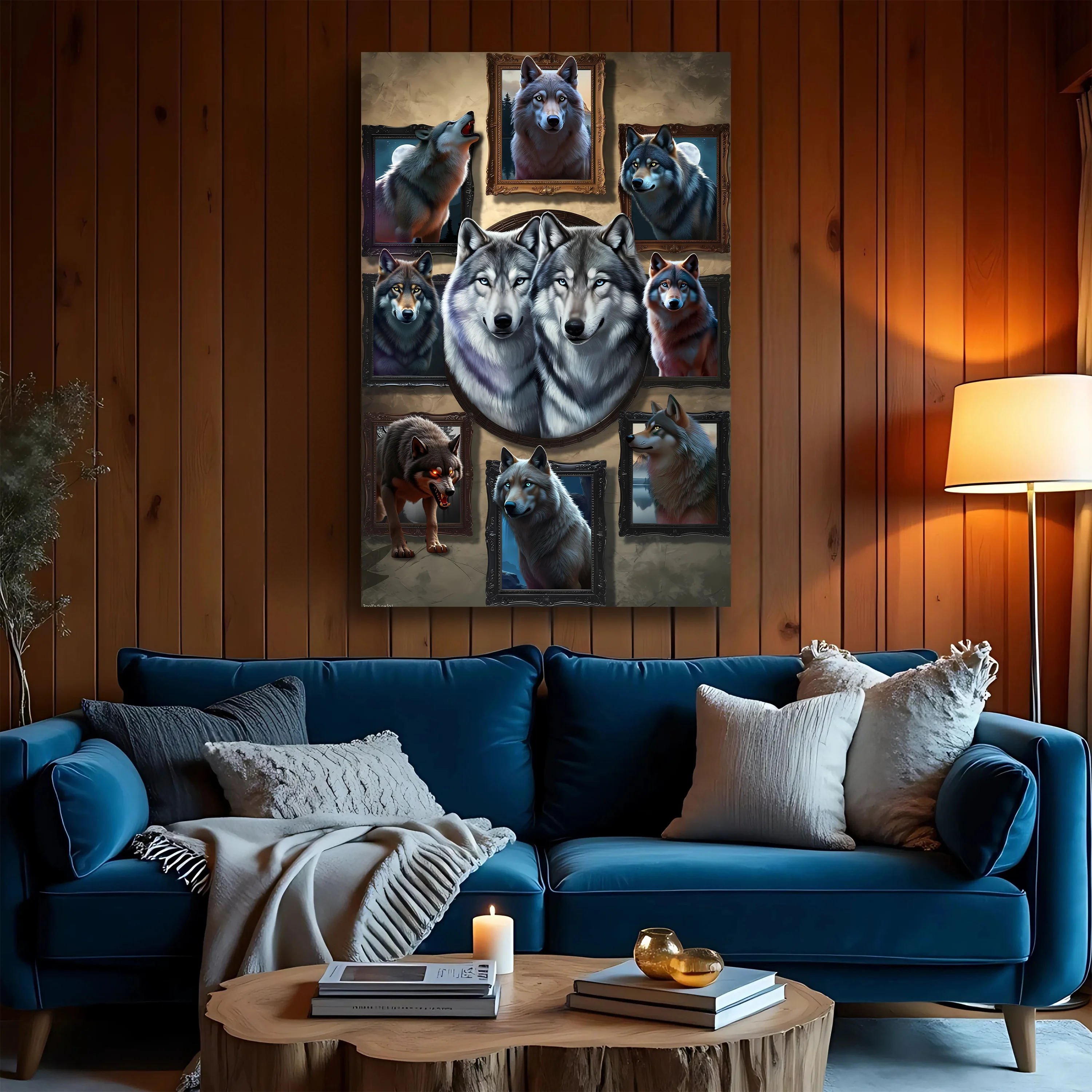 3D Wolf Collage Wall Art - Image 2