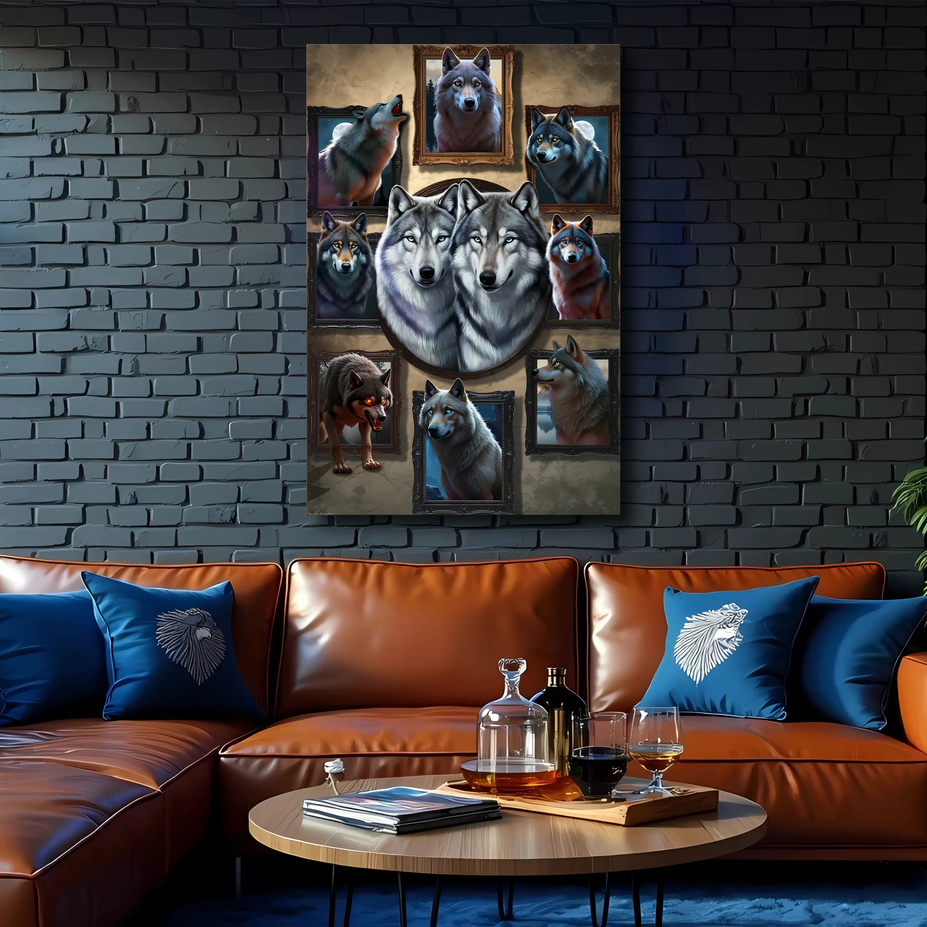 3D Wolf Collage Wall Art - Image 3