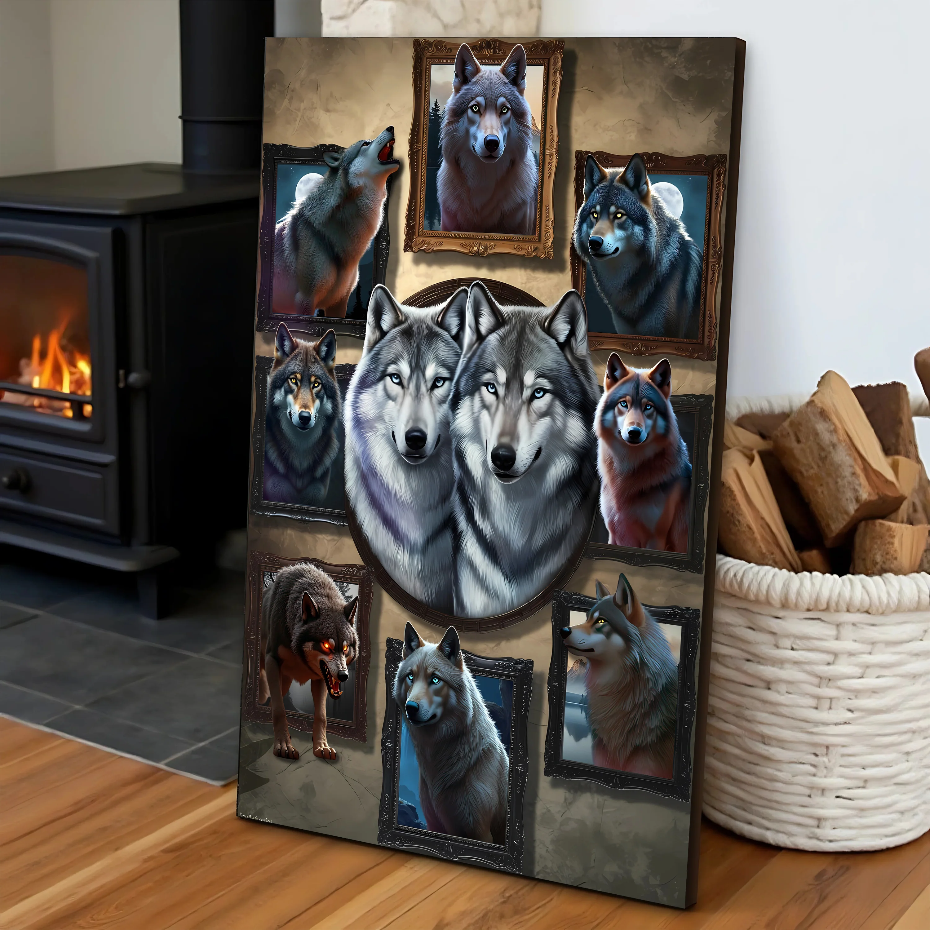3D Wolf Collage Wall Art - Image 5