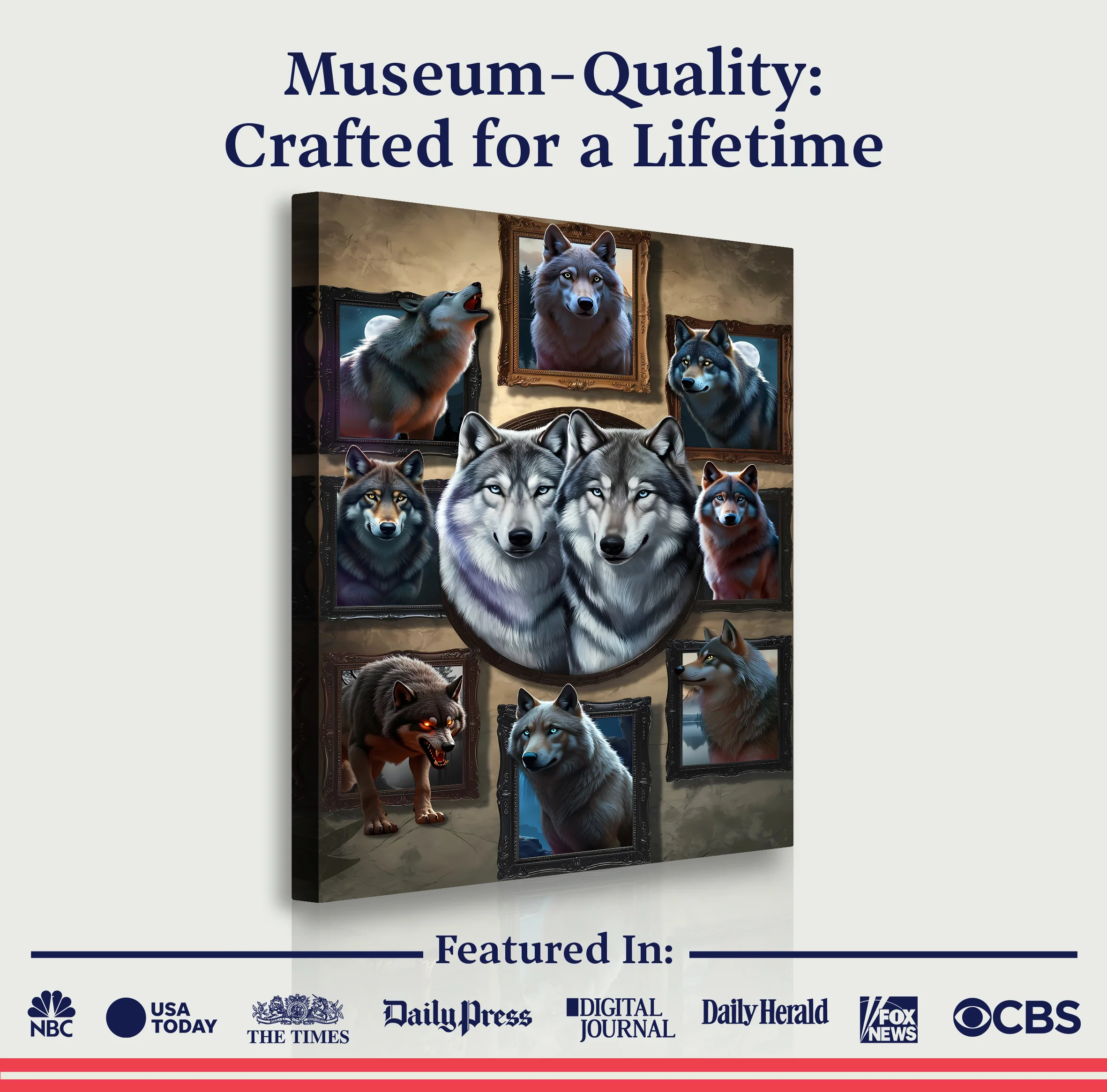 3D Wolf Collage Wall Art - Image 6
