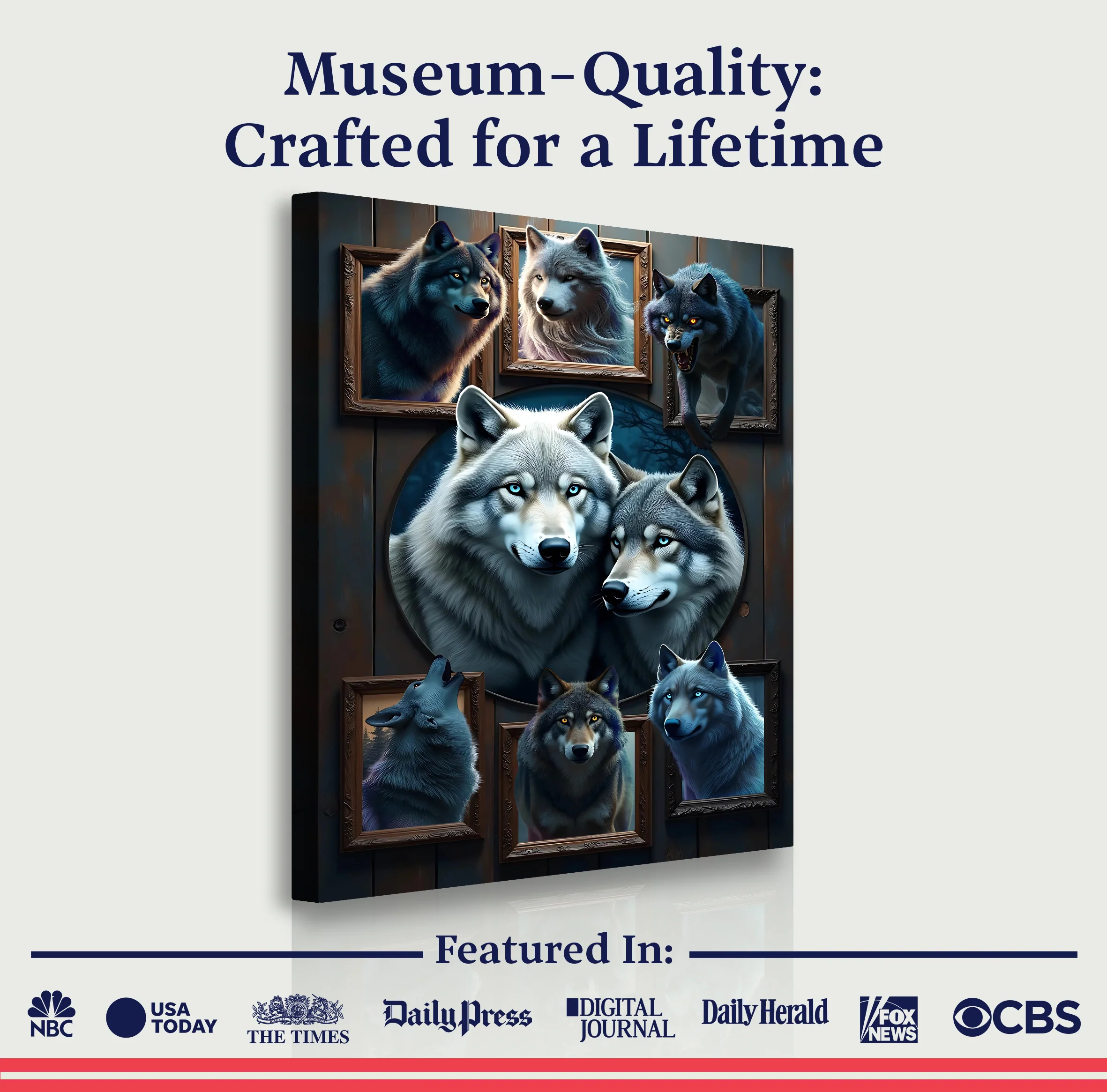 3D Wolf Collage Wall Art II - Image 6