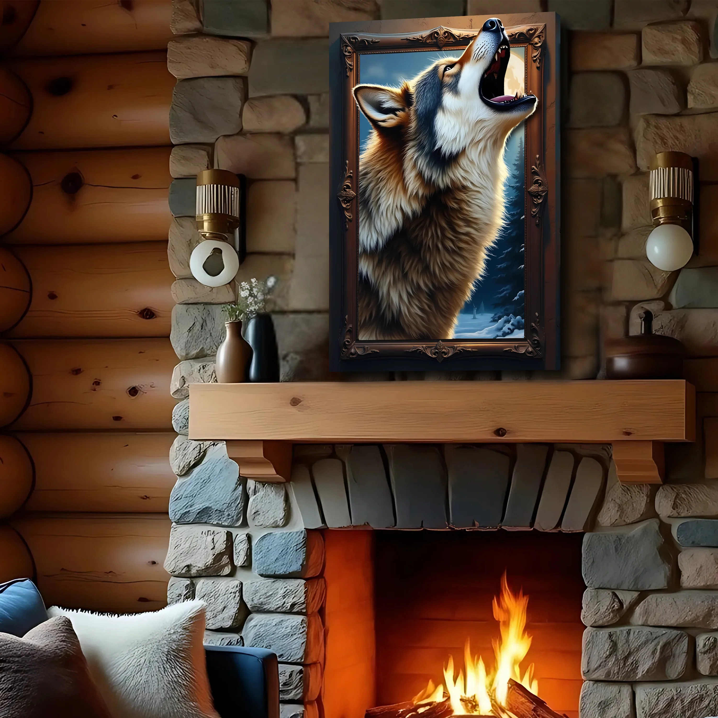 3D Wolf Wall Art - Image 2