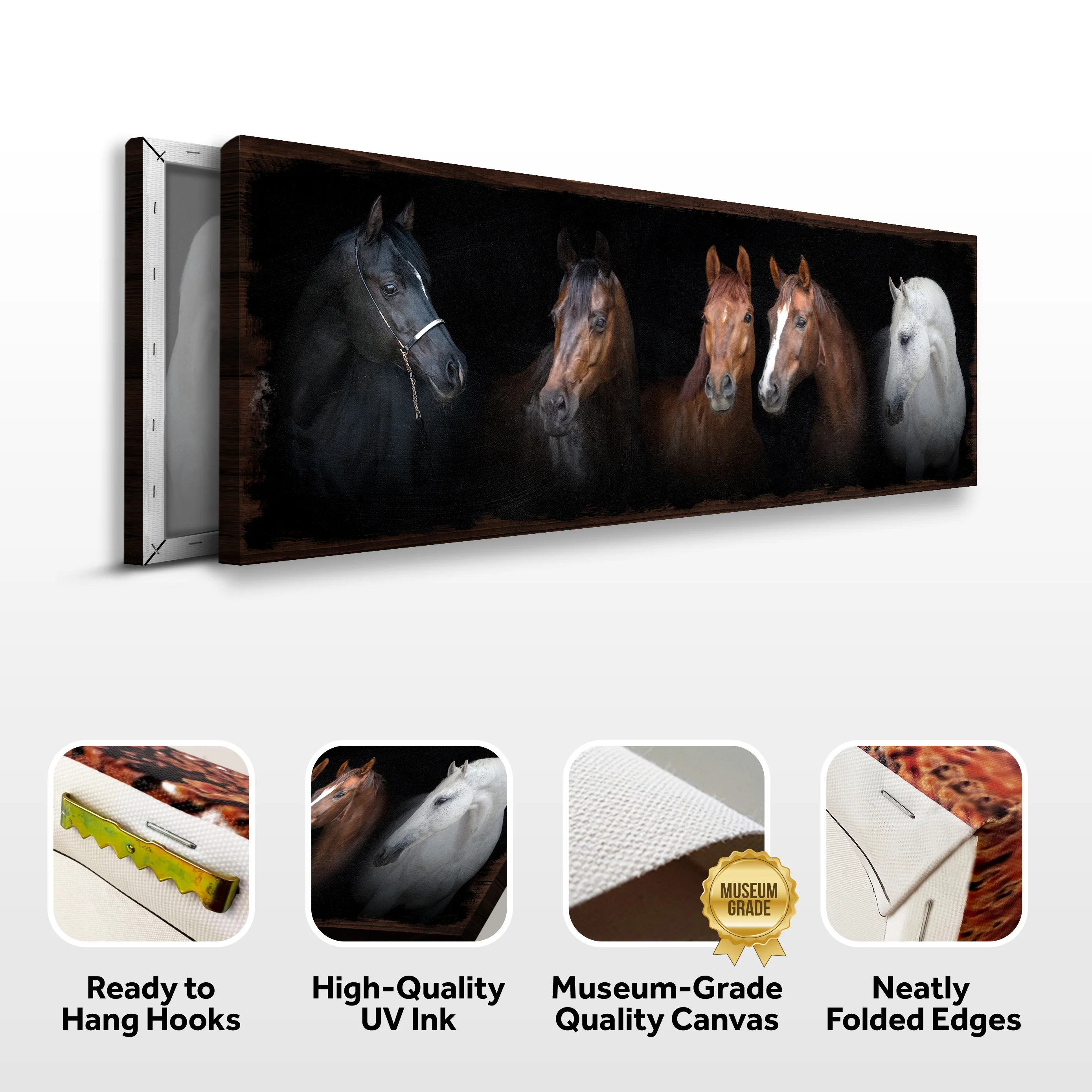 A Family Of Horses Canvas Wall Art - Image 3