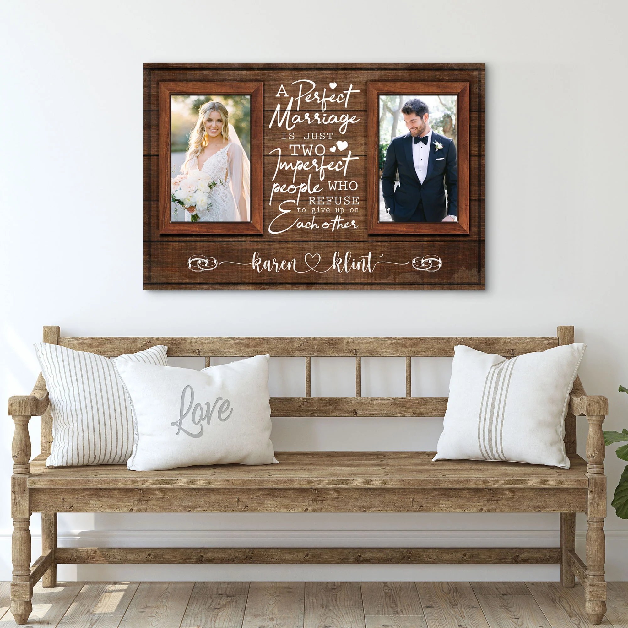 A Perfect Marriage Is Just Two Imperfect People Sign - Image 2