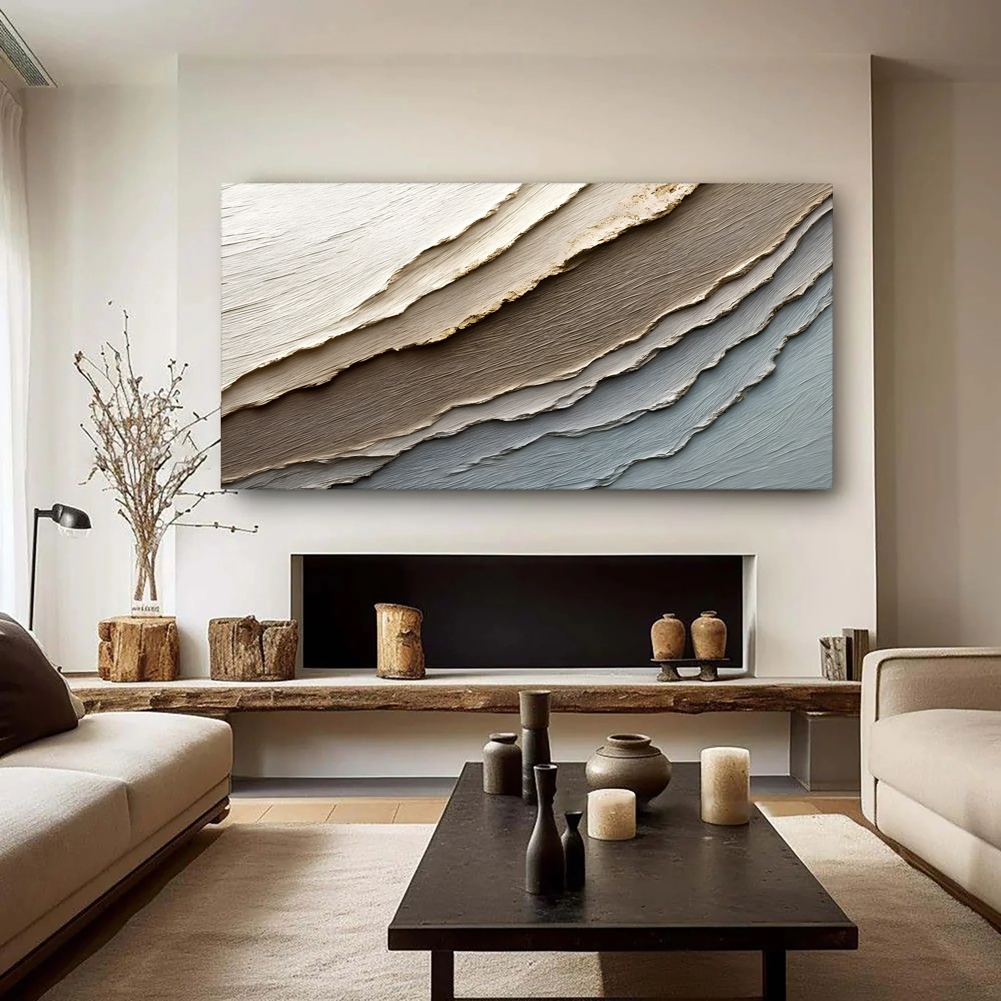 Abstract Earth Tones Wall Art - Image 3