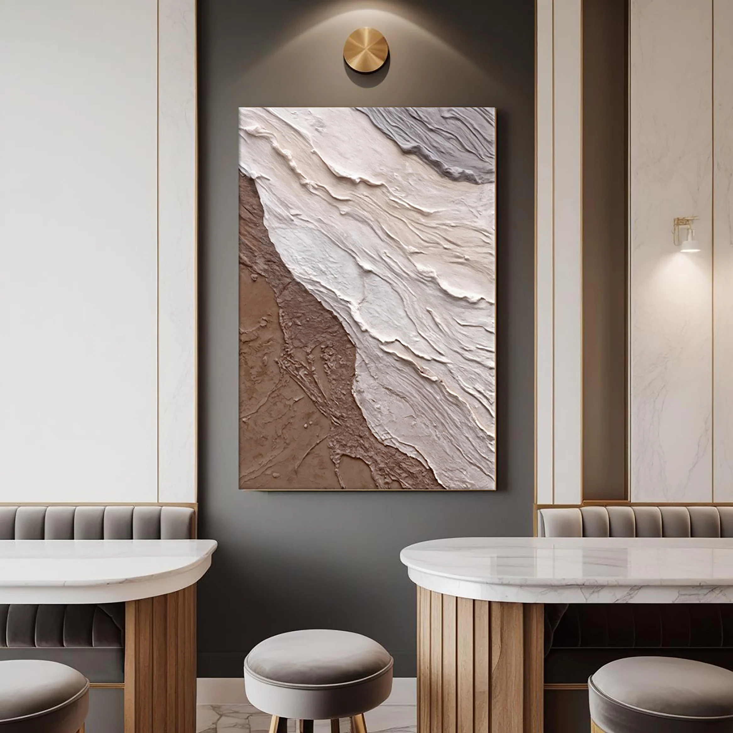 Abstract Earthy Waves Wall Art - Image 3