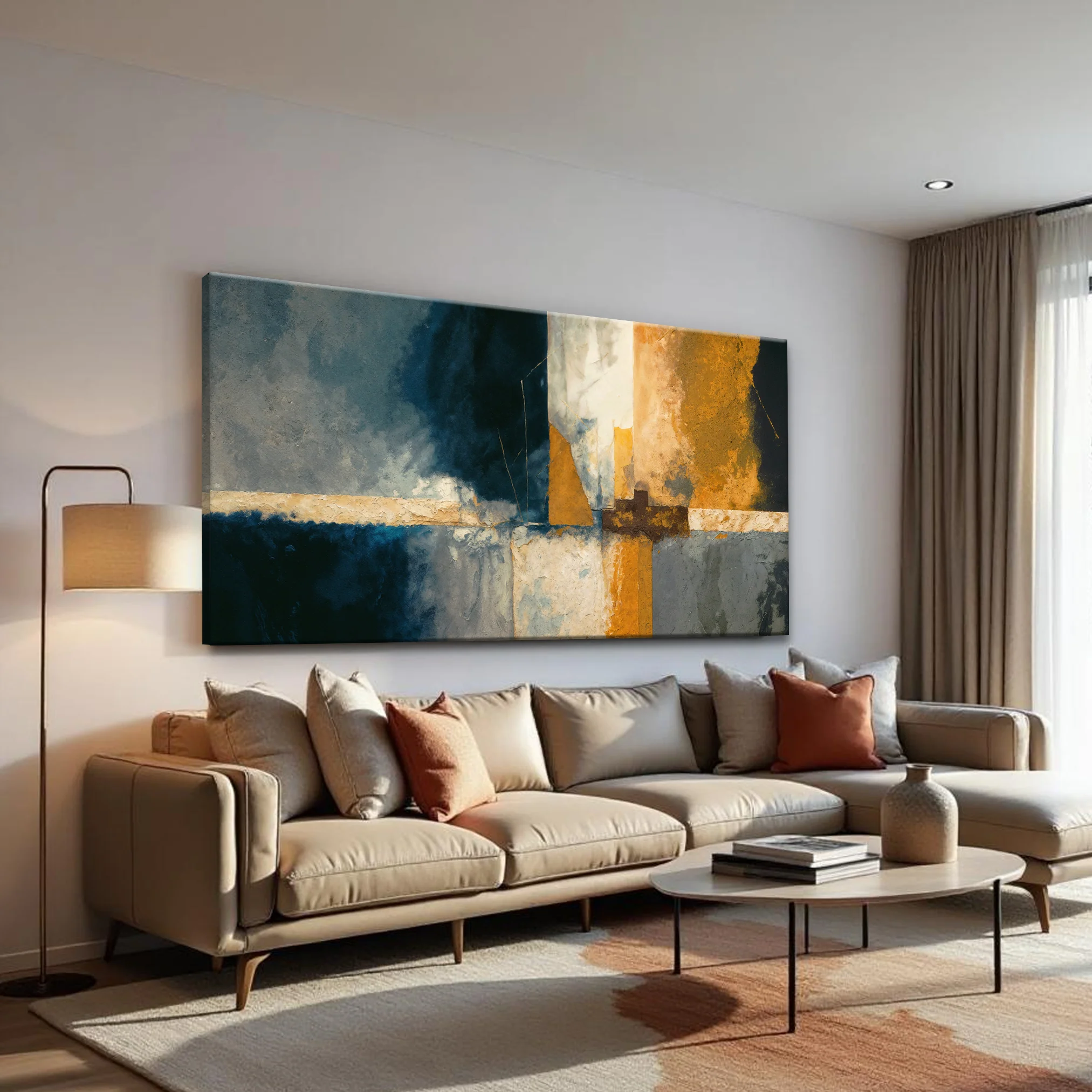 Abstract Geometric Lines Wall Art - Image 4