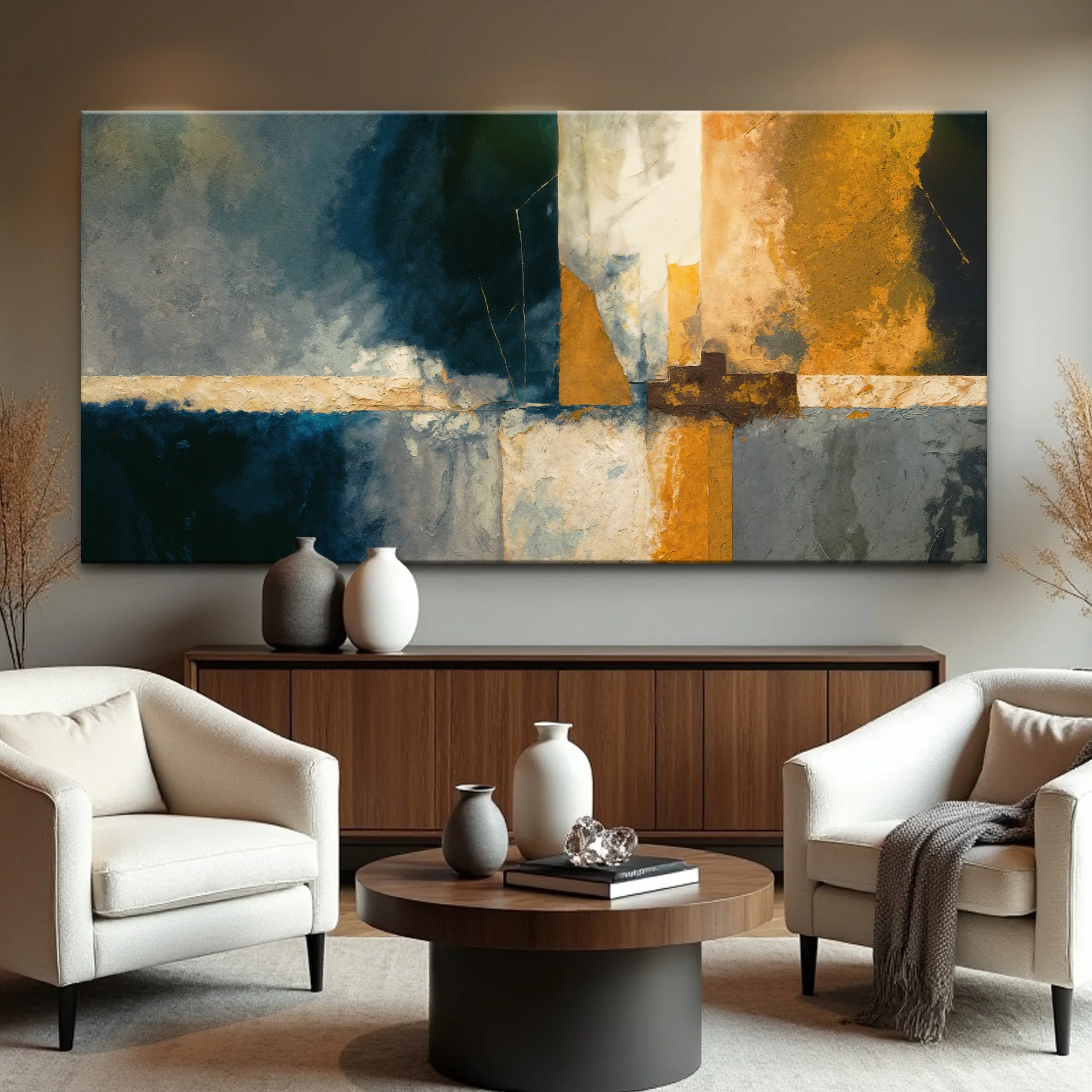 Abstract Geometric Lines Wall Art - Image 5