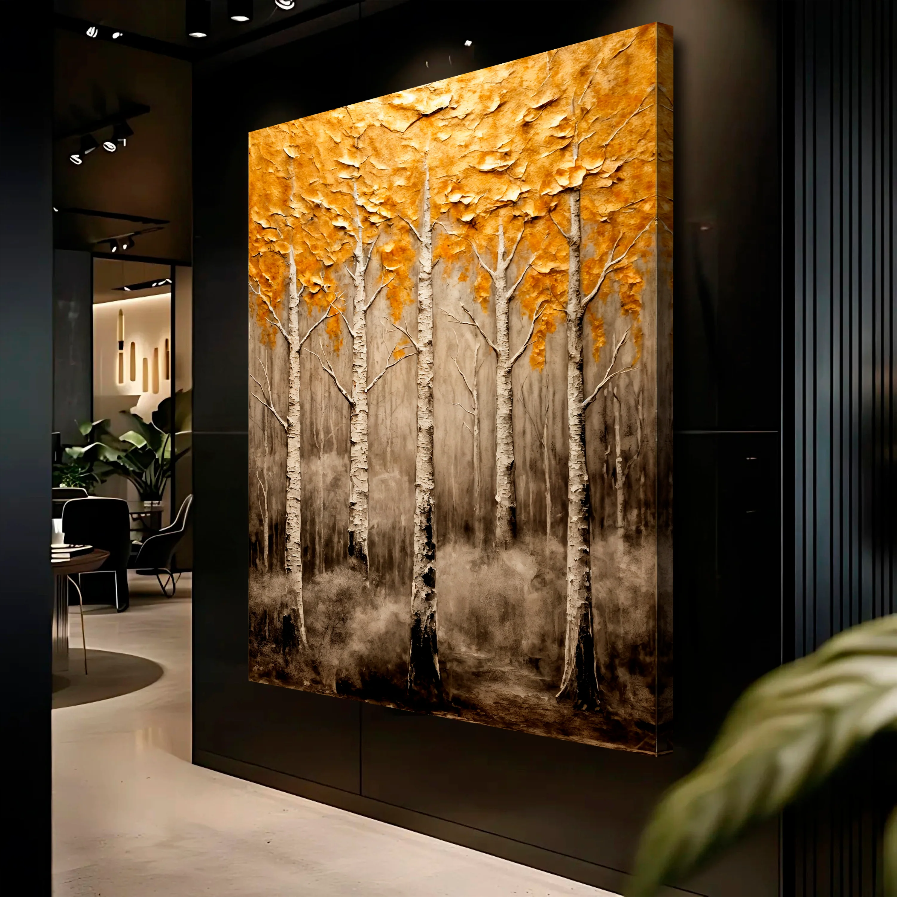 Abstract Gold Trees Wall Art - Image 2