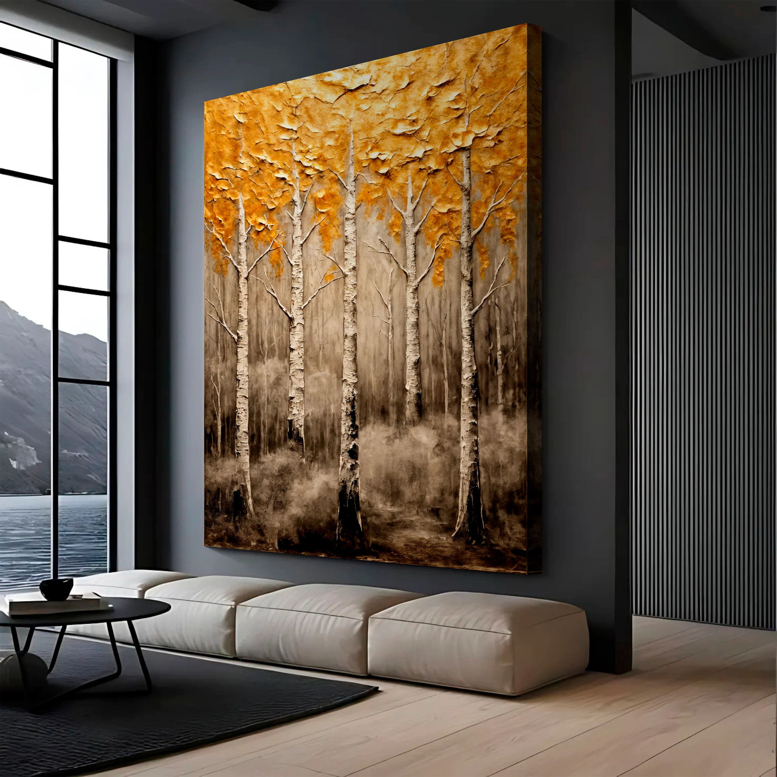 Abstract Gold Trees Wall Art - Image 4
