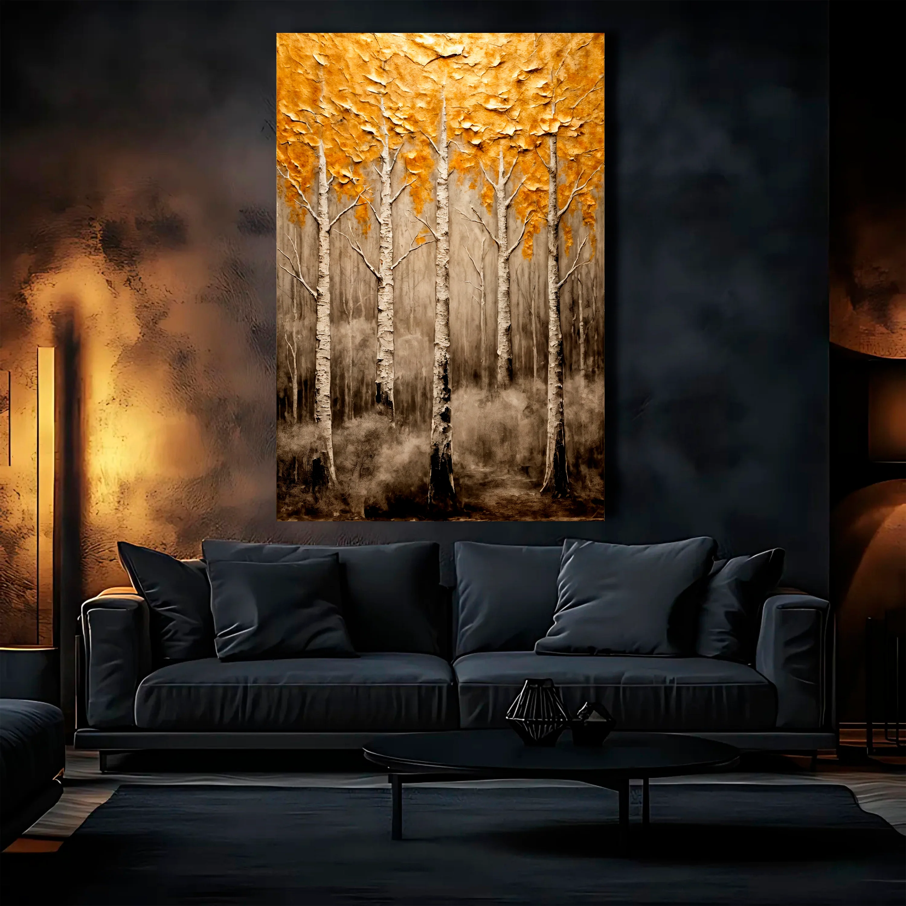Abstract Gold Trees Wall Art - Image 5