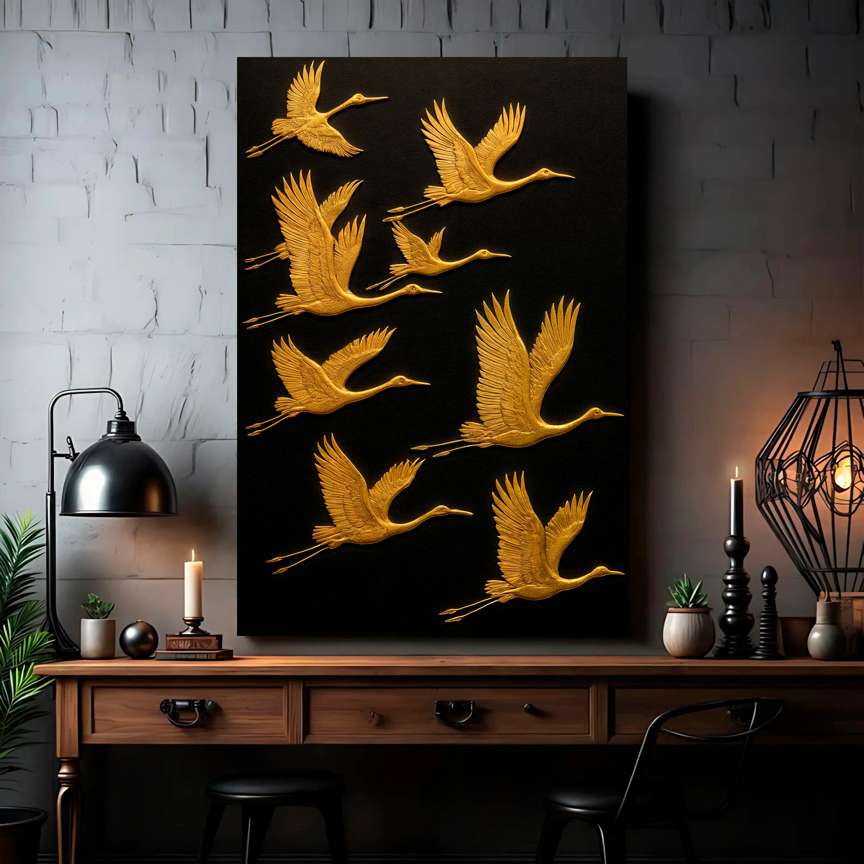 Abstract Sandhill Cranes Wall Art - Image 3