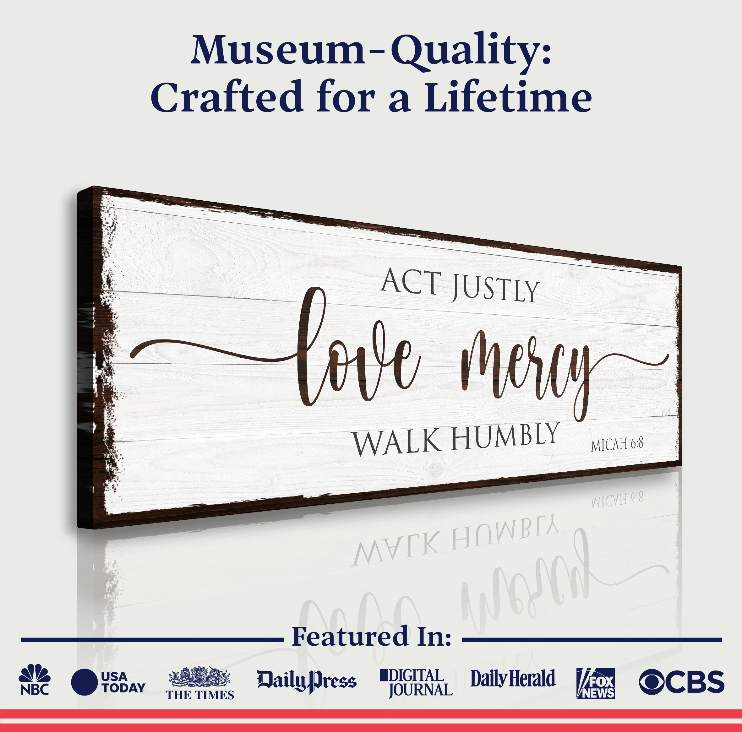 Act Justly Love Mercy Walk Humbly Faith Sign II - Image 4