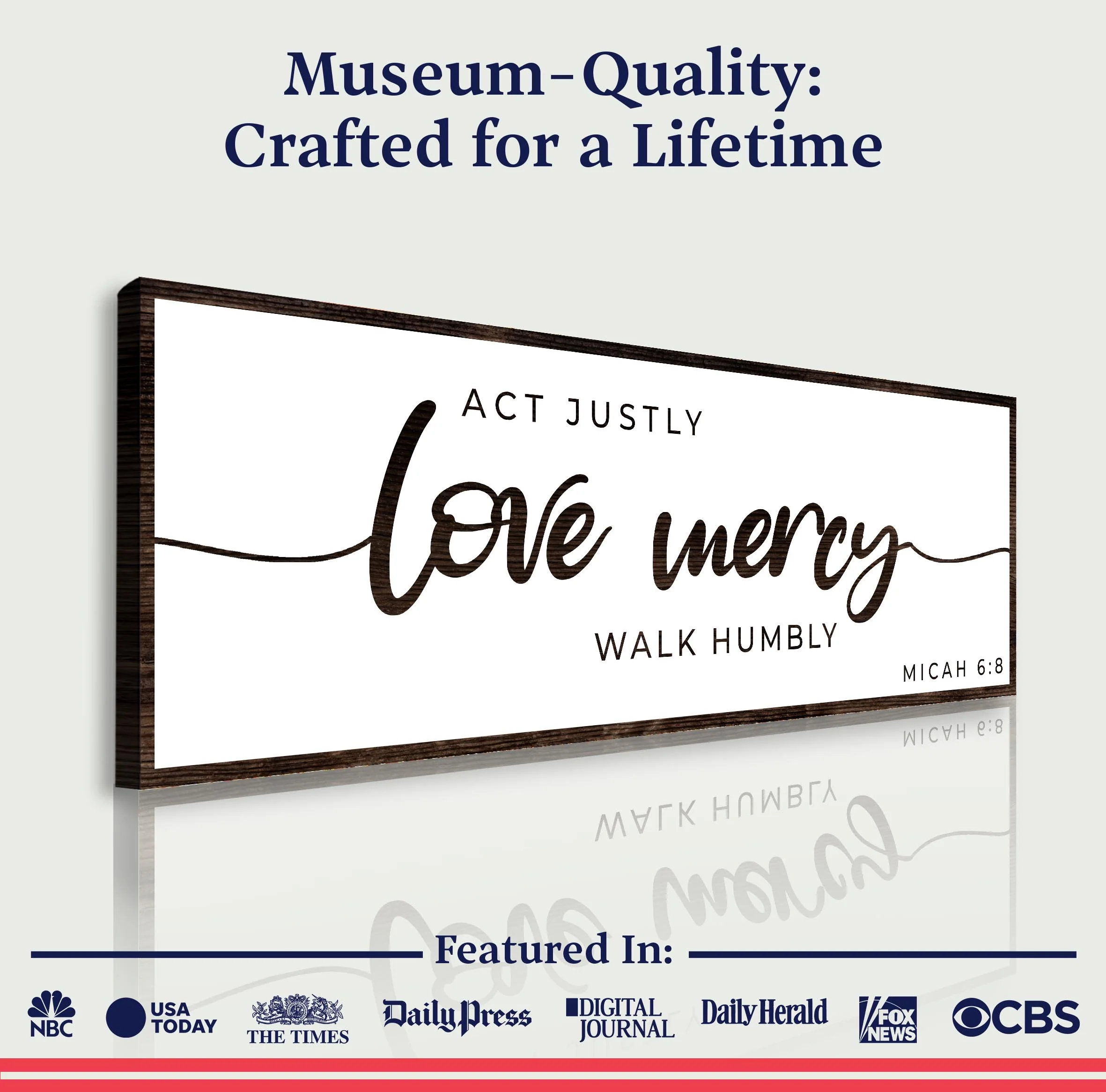 Act Justly Love Mercy Walk Humbly Faith Sign III - Image 4