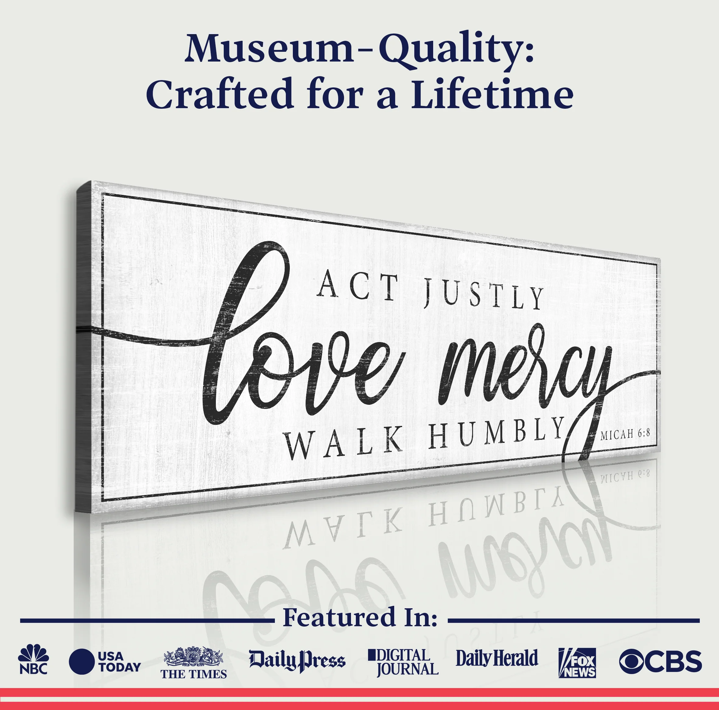 Act Justly Love Mercy Walk Humbly Faith Sign IV - Image 4