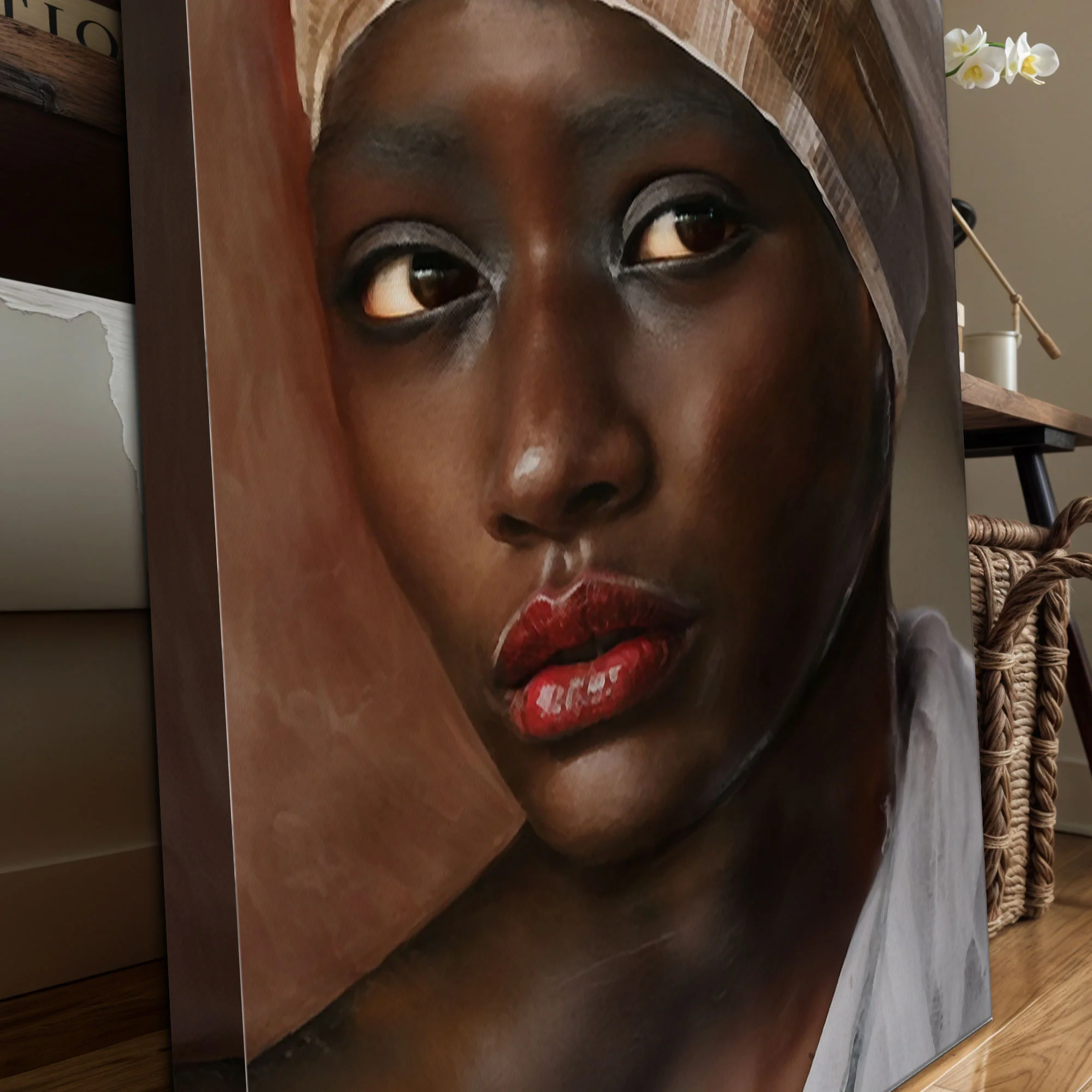 African Woman Painting Wall Art - Image 5