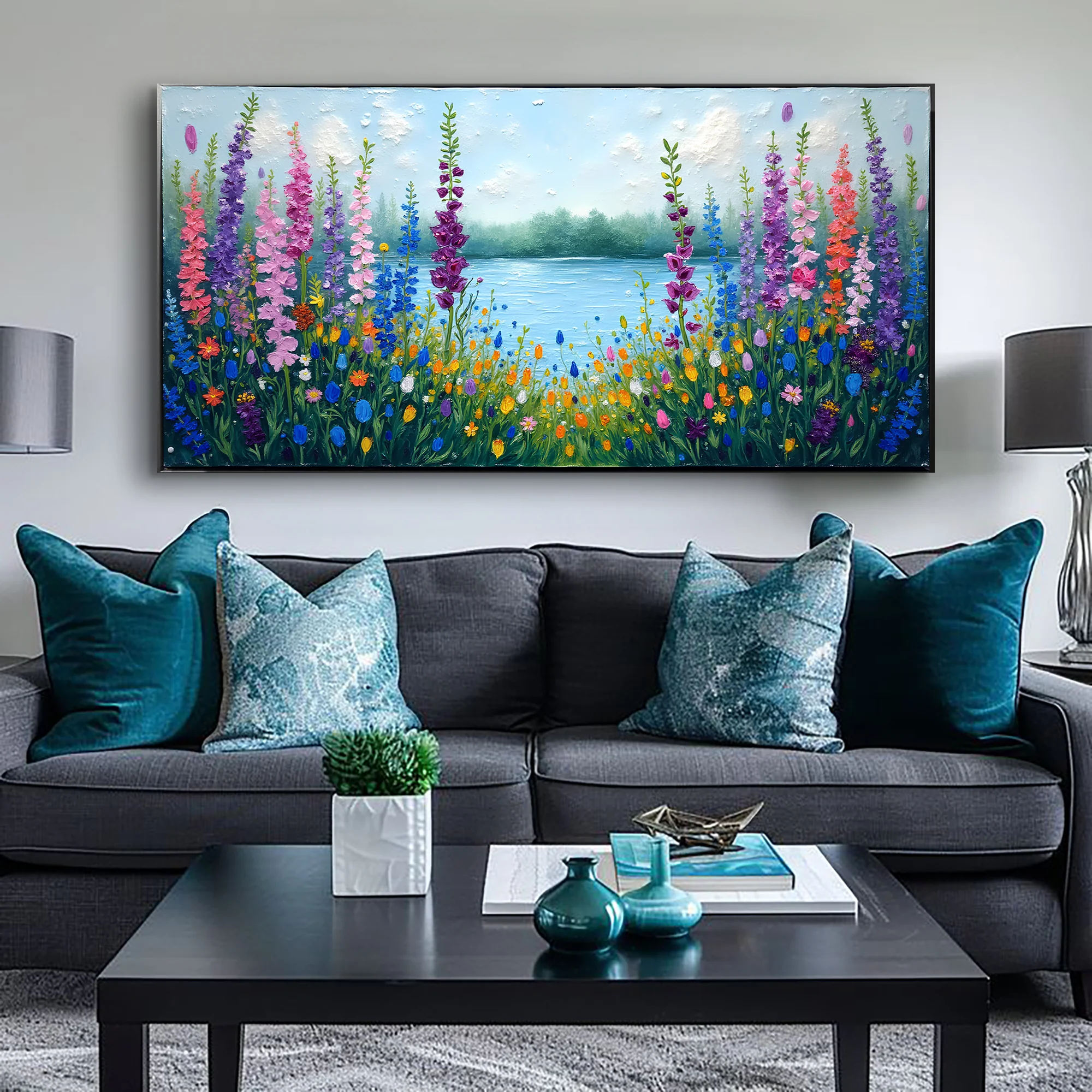 Alphine Meadow Impasto Wall Art - Image 3