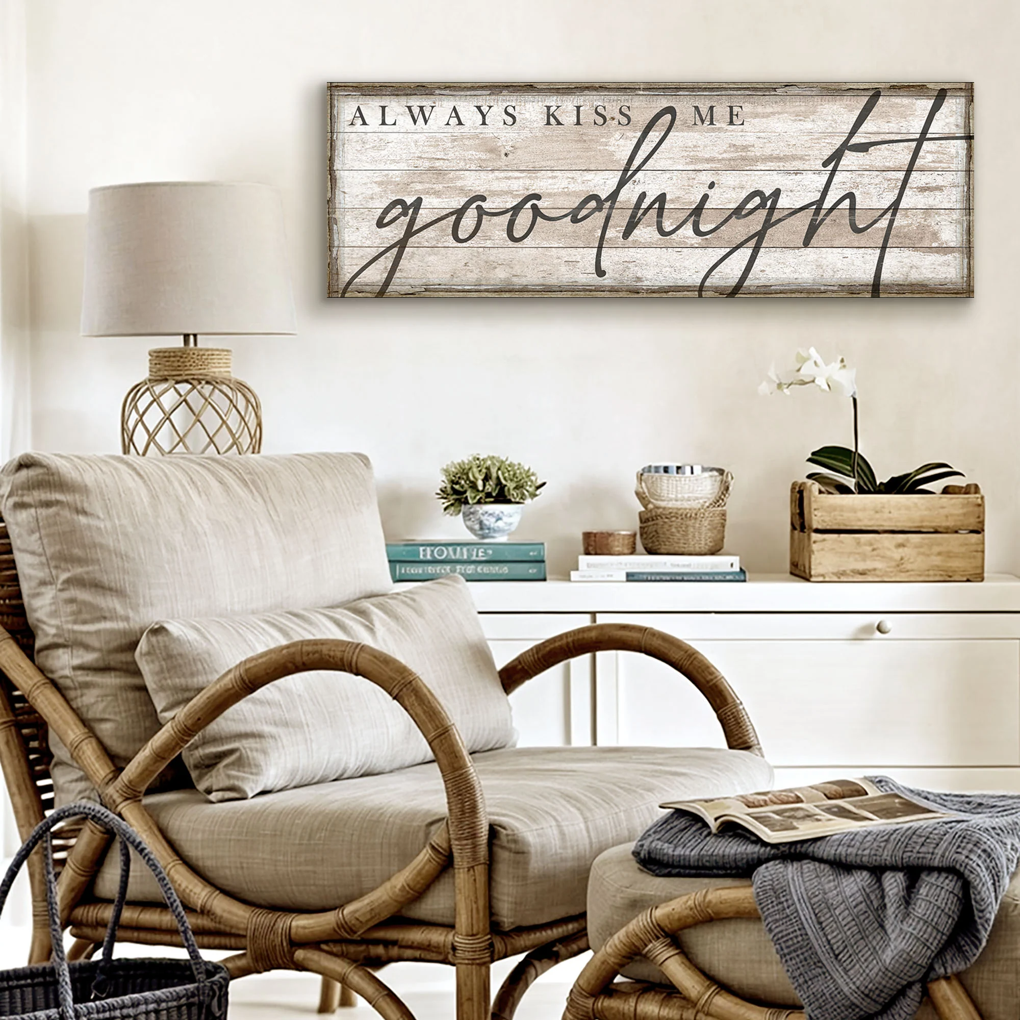 Always Kiss Me Goodnight Bedroom Sign II - Image 2