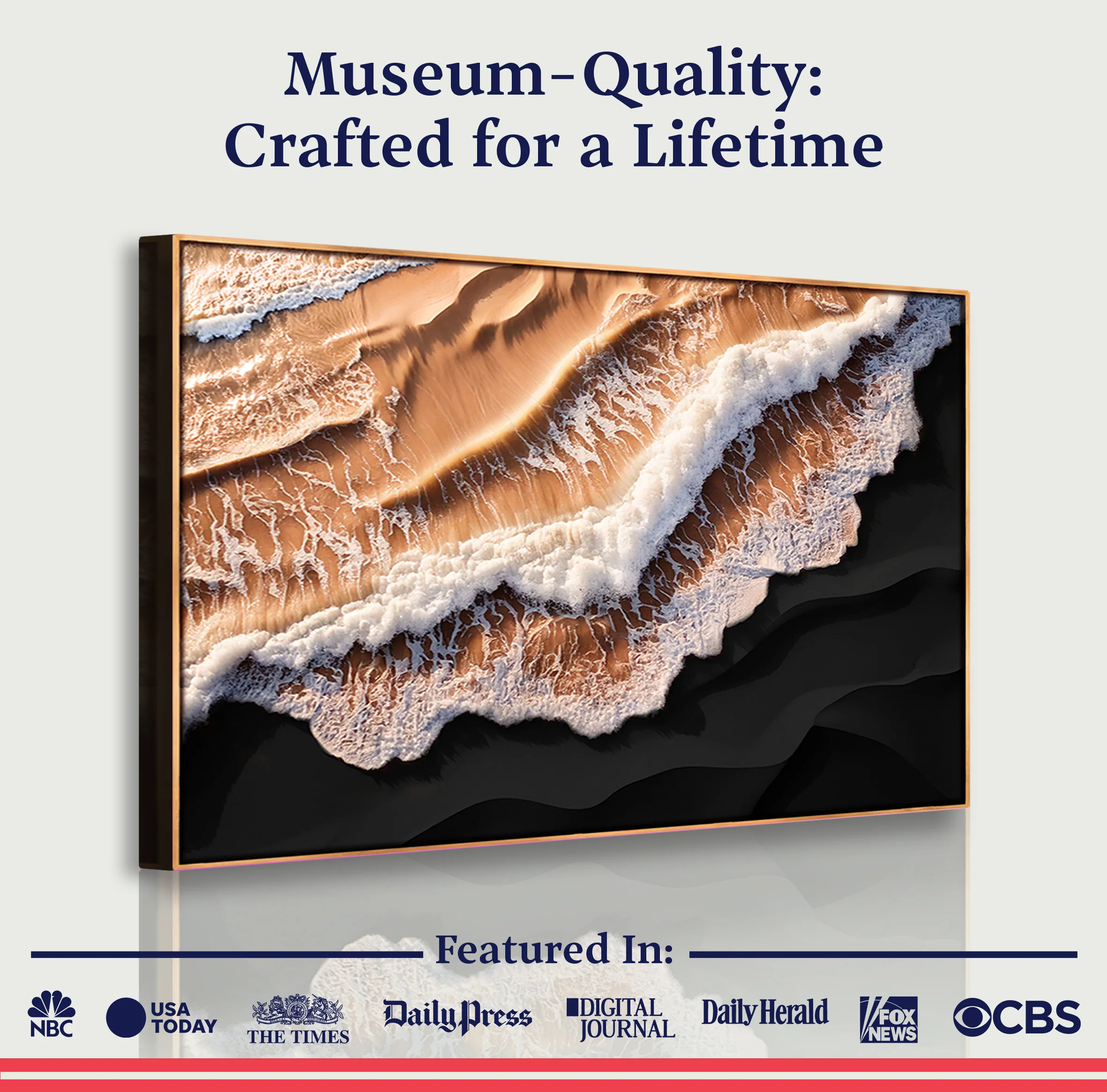 Amber Ocean Waves Wall Art - Image 6
