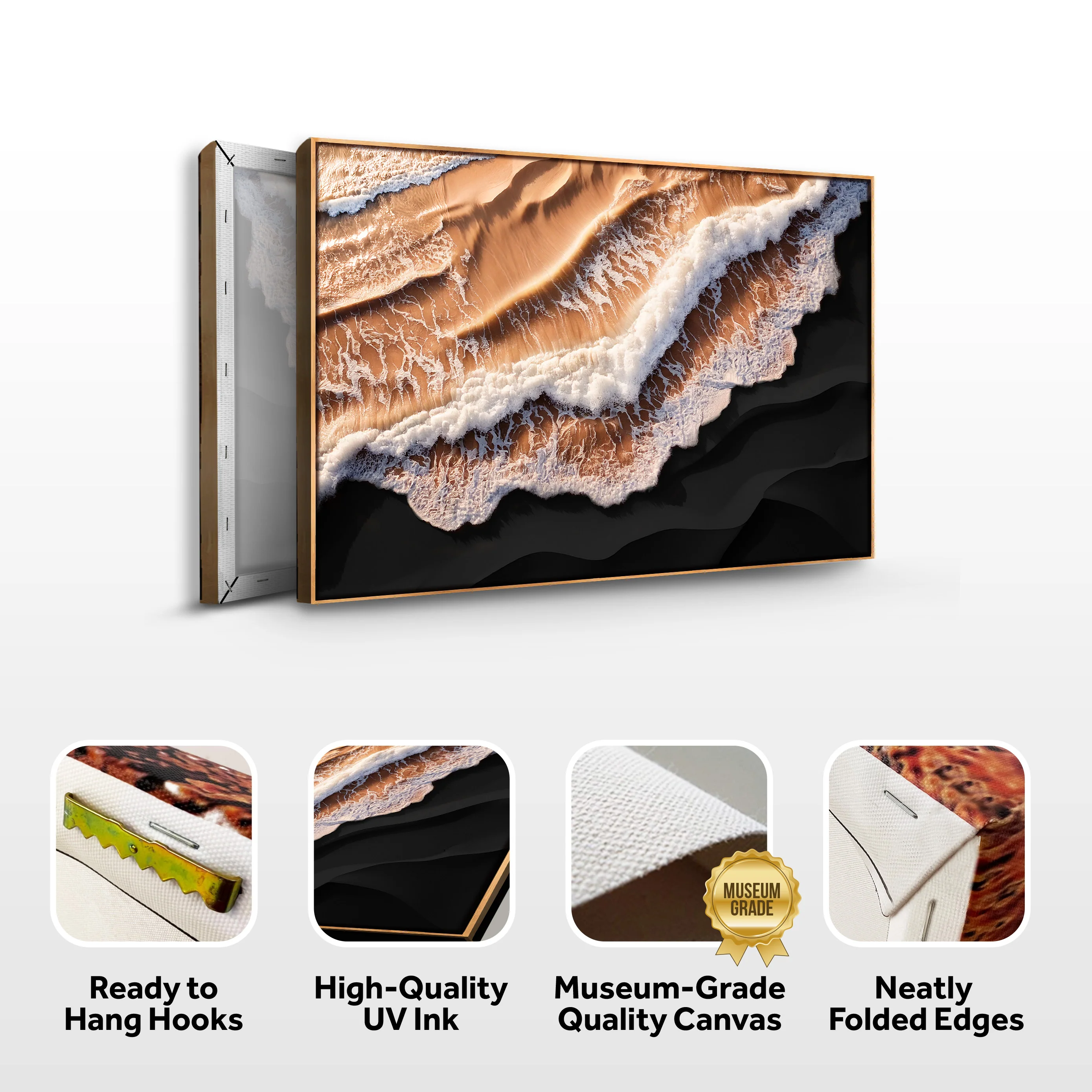 Amber Ocean Waves Wall Art - Image 8
