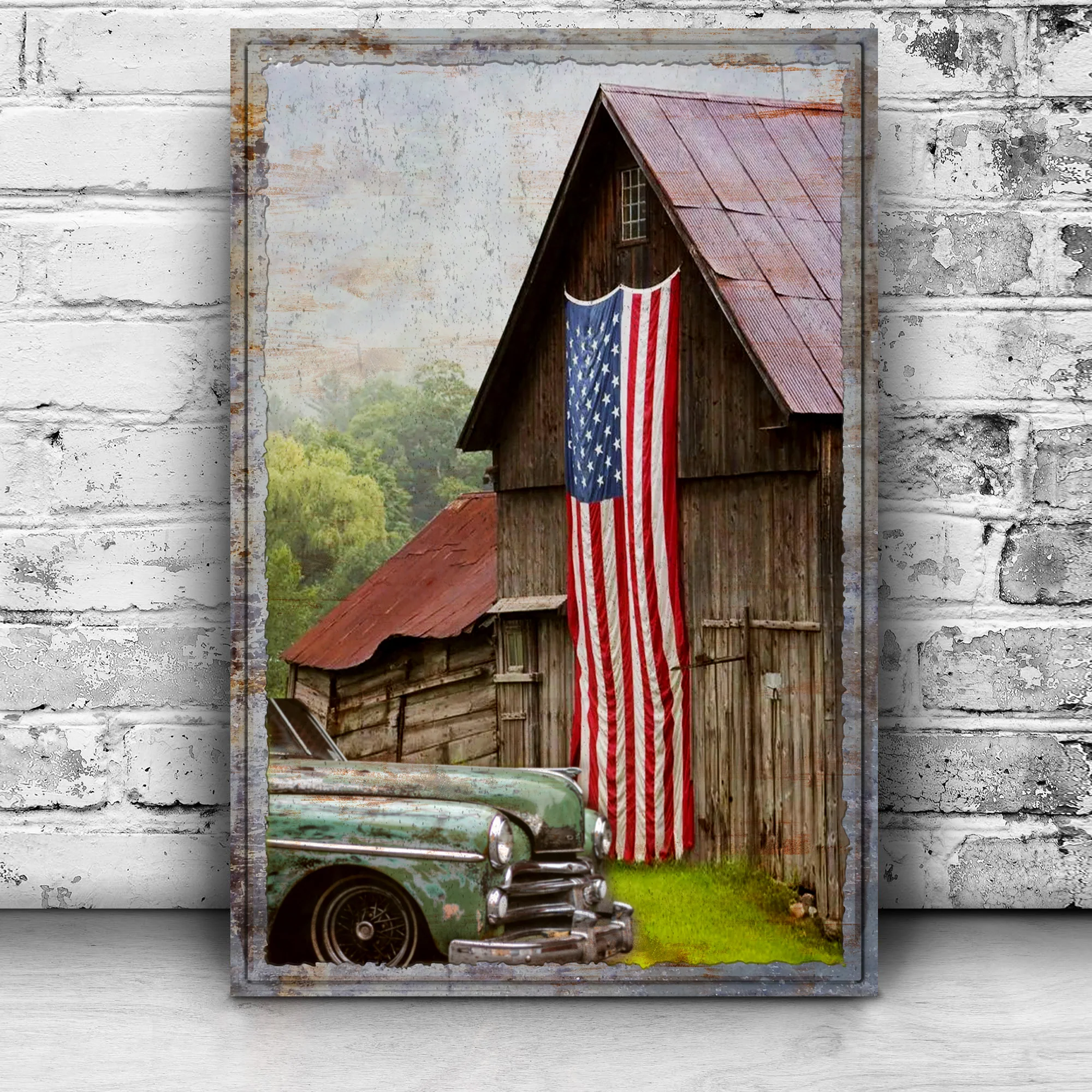 America Country Barn Canvas Wall Art - Image 3