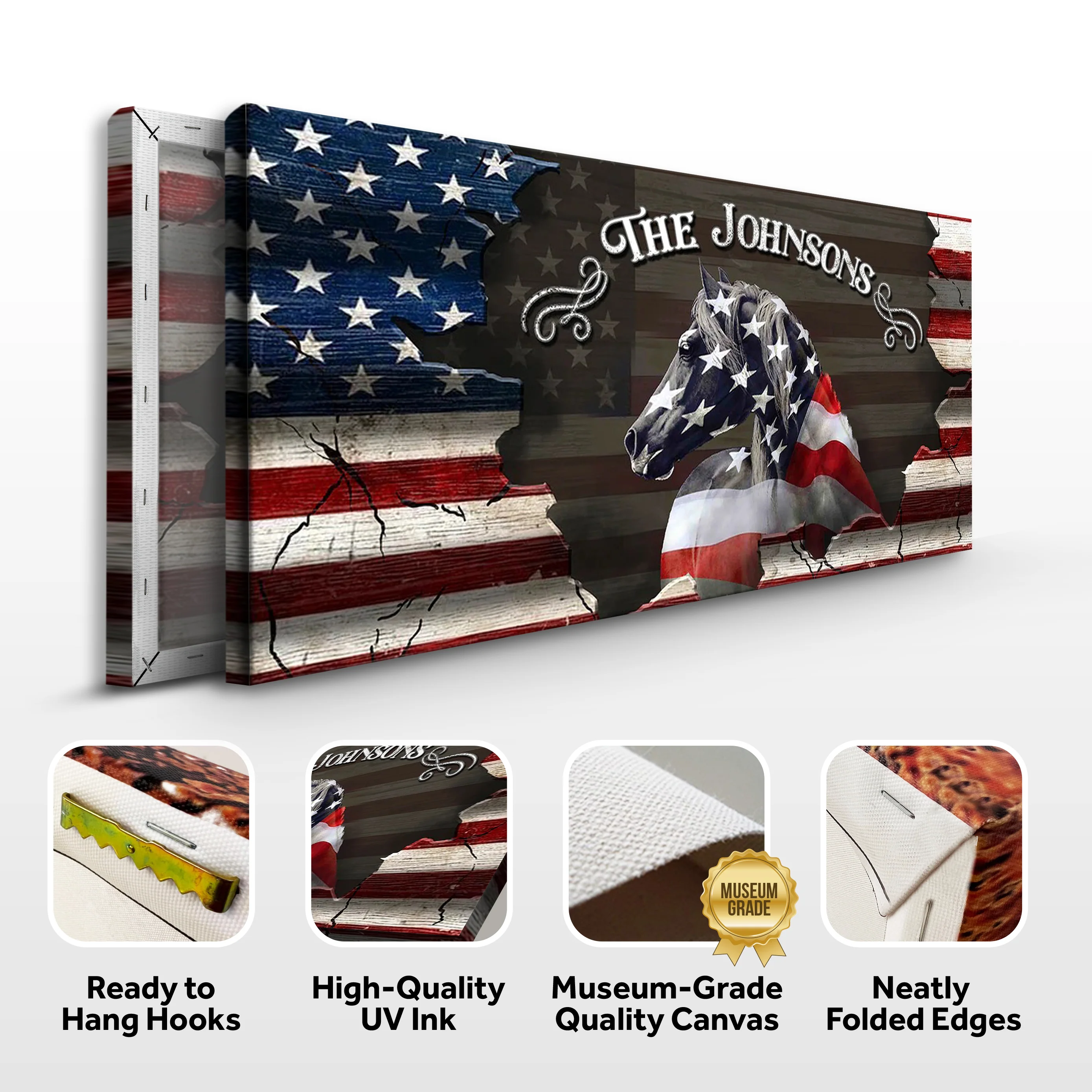 Family Name Sign - American Horse Wall Art - Image 3