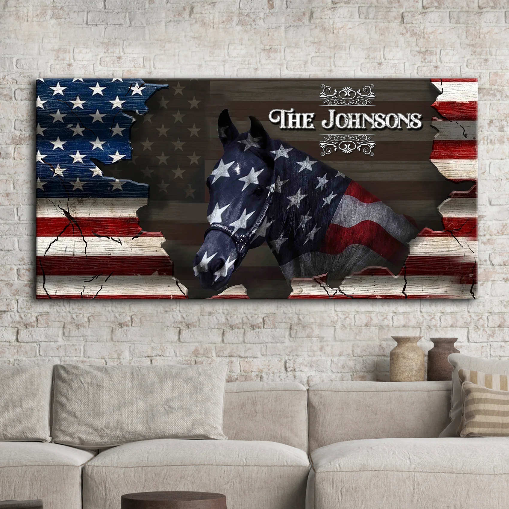 Family Name Sign - American Horse Wall Art - Image 6