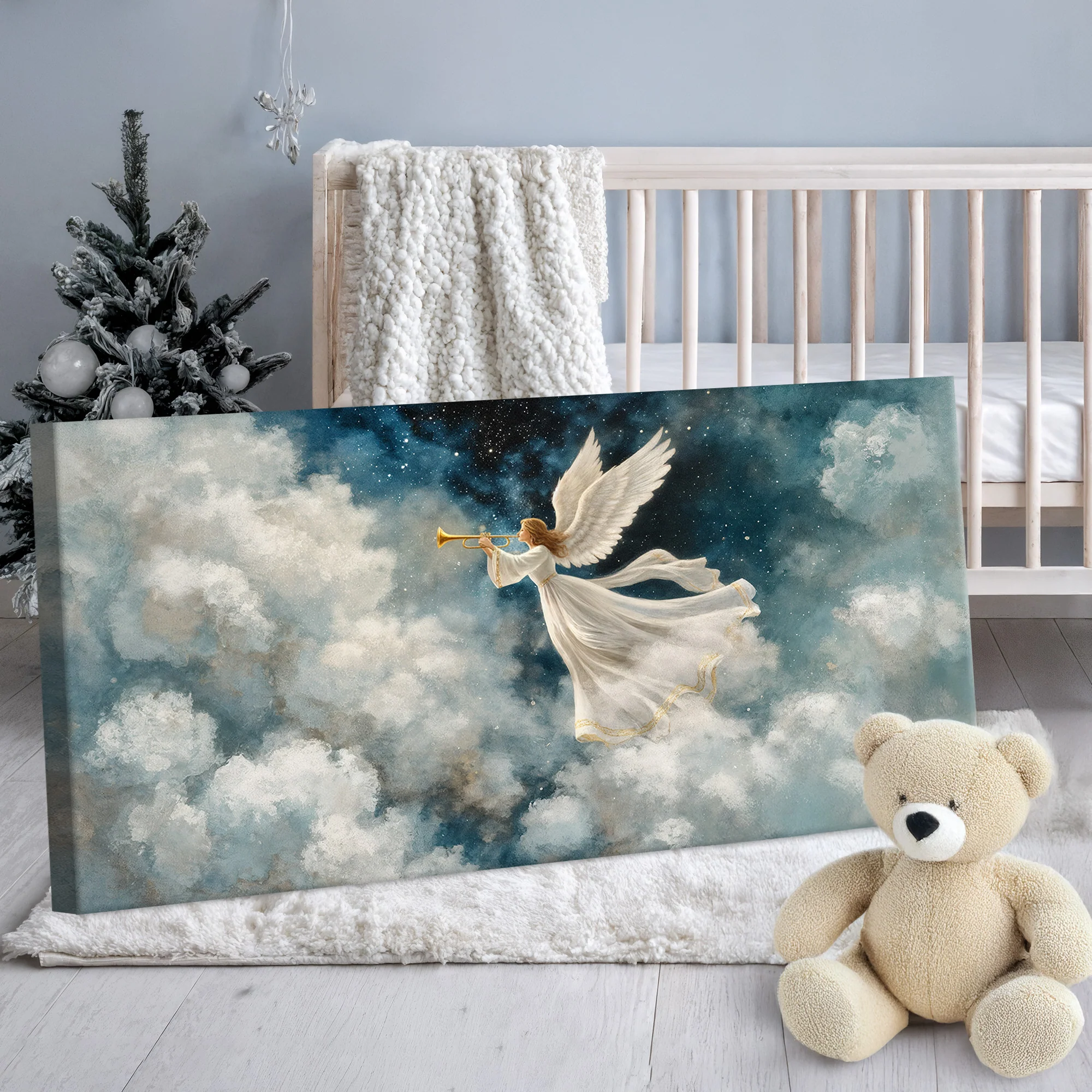 Angel Playing Trumpet Christmas Wall Art - Image 2