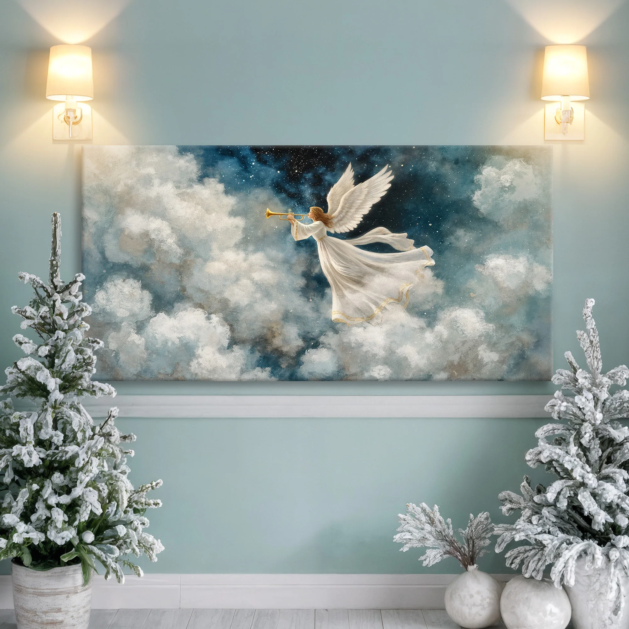 Angel Playing Trumpet Christmas Wall Art - Image 5