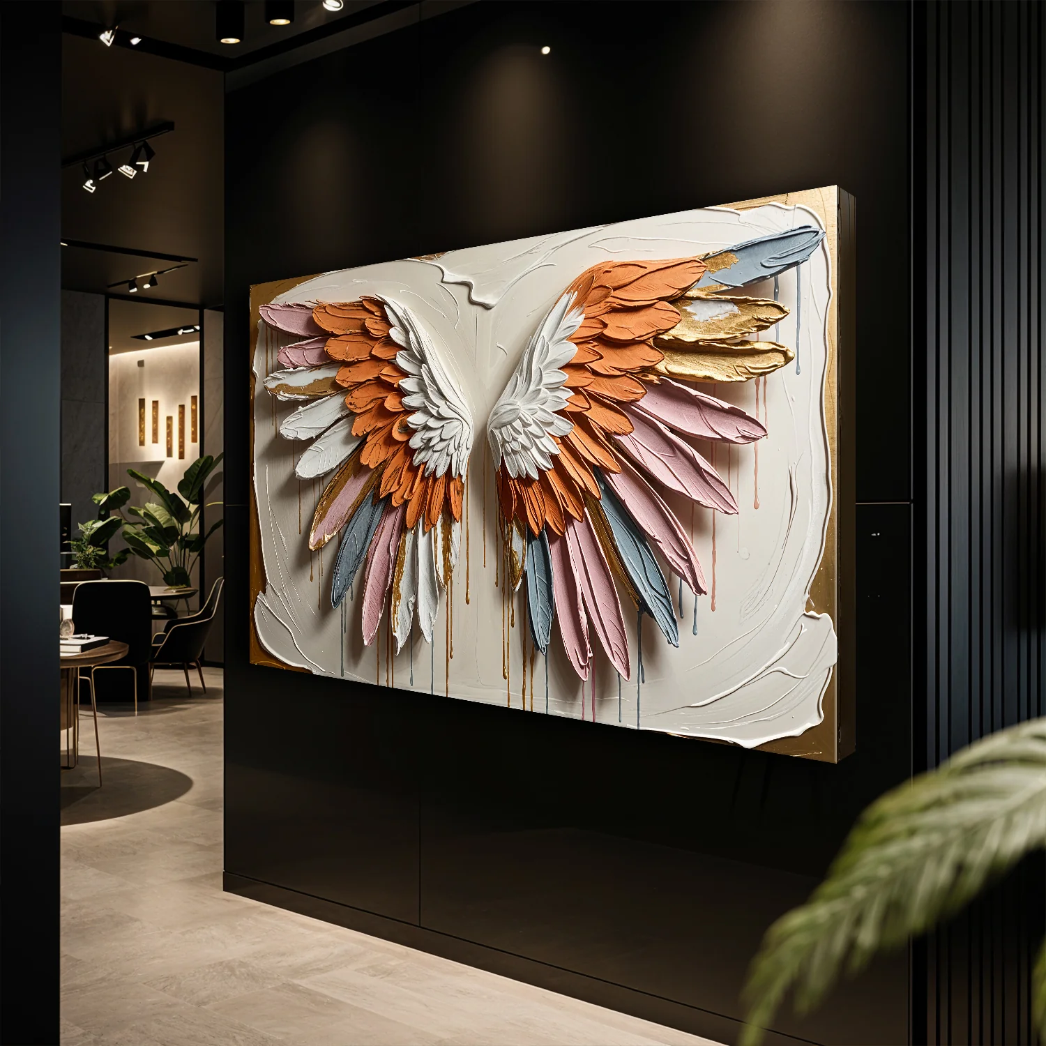 Angelic Wings Impasto Wall Art - Image 4