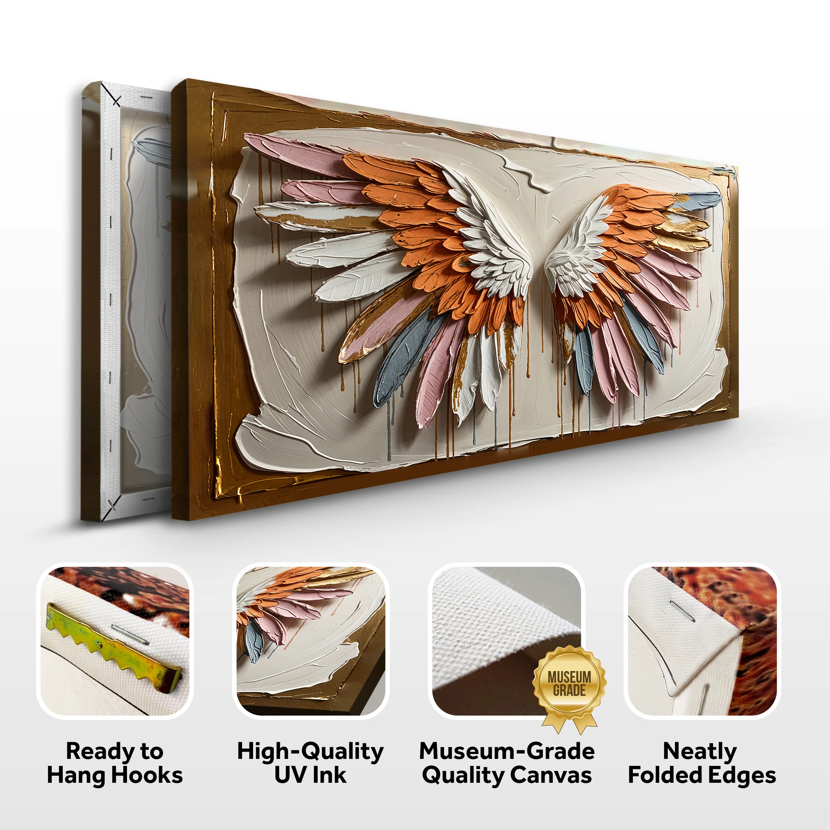 Angelic Wings Impasto Wall Art - Image 8