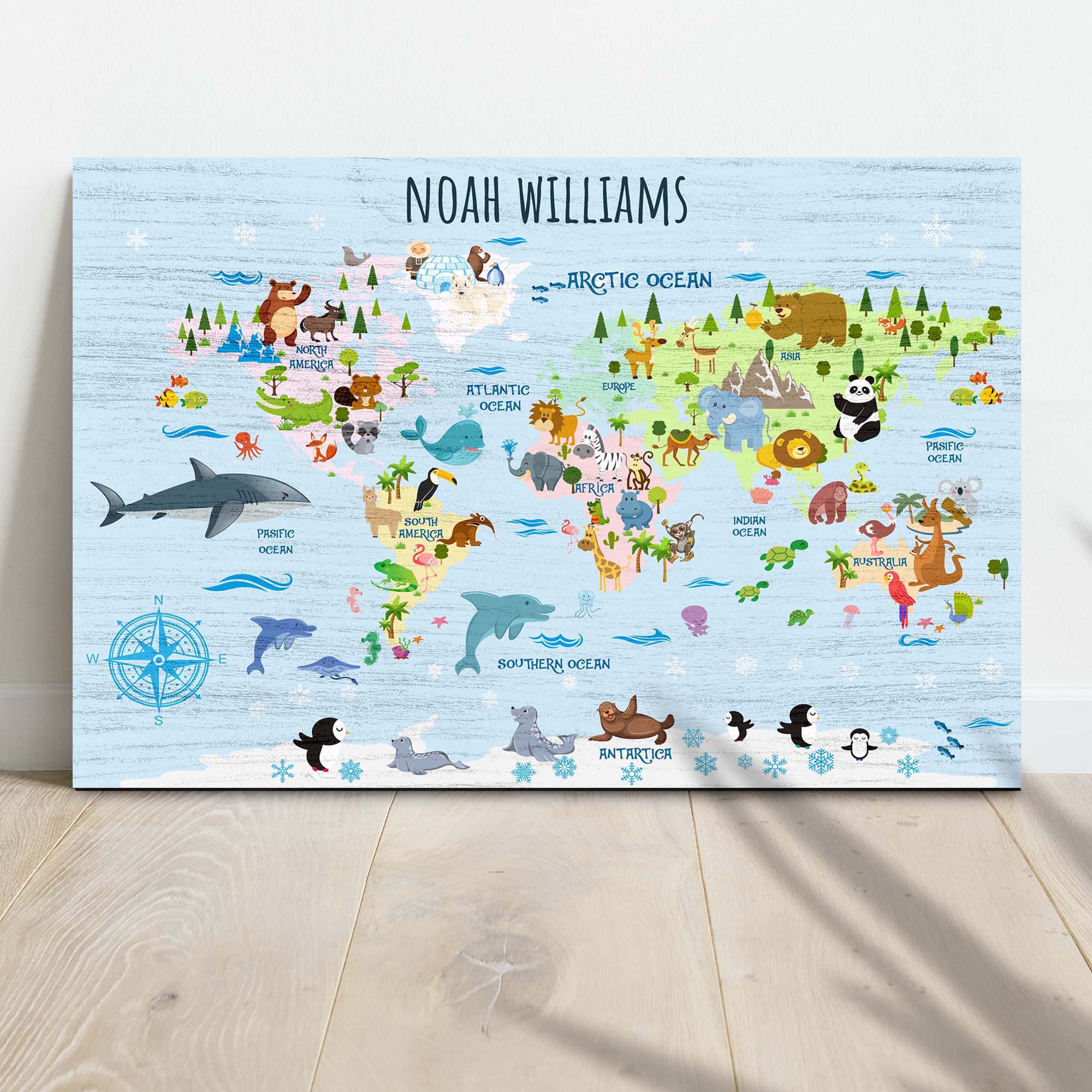 Animals And Countries Map Sign - Image 3