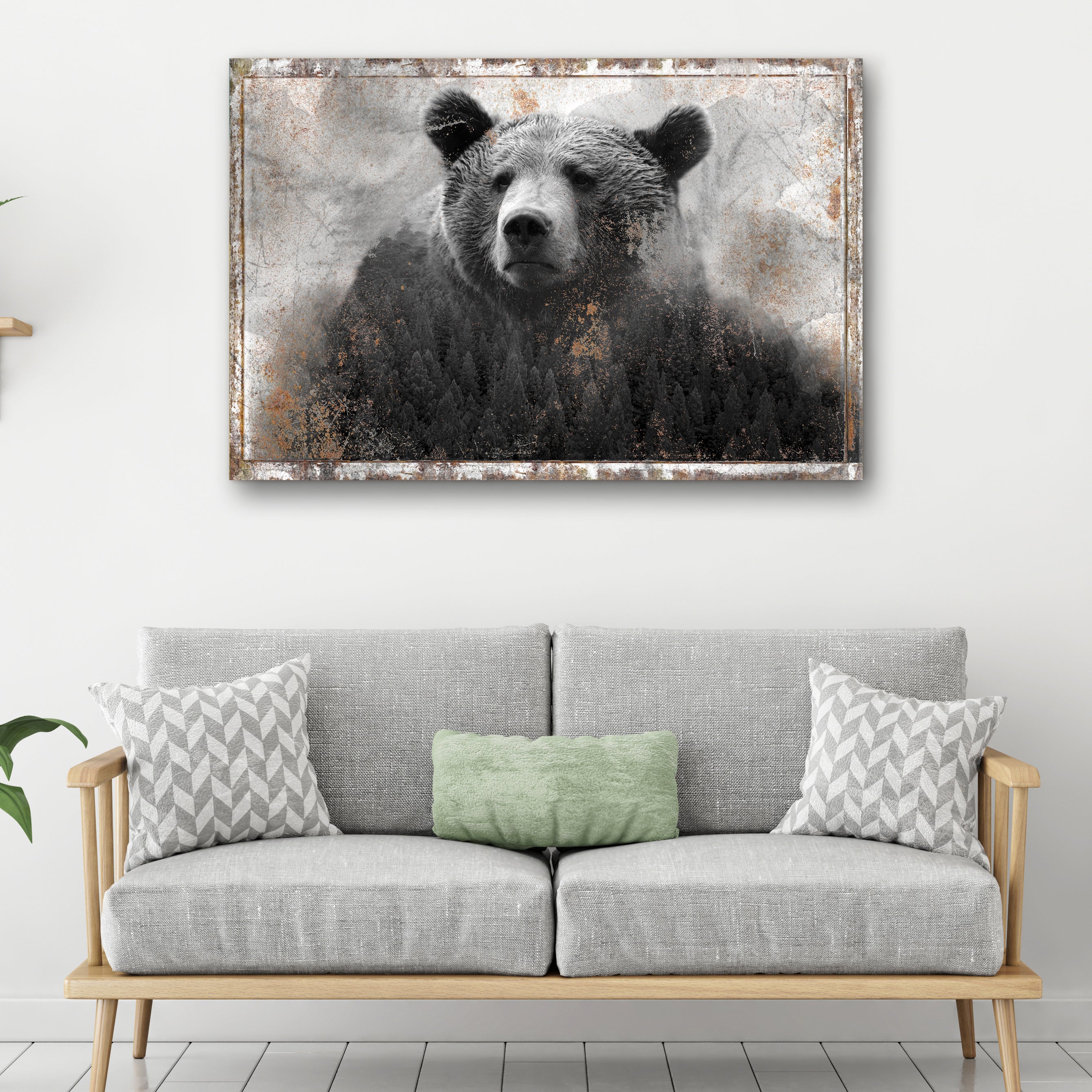 Animals Forest Bear Brown Canvas Wall Art - Image 2