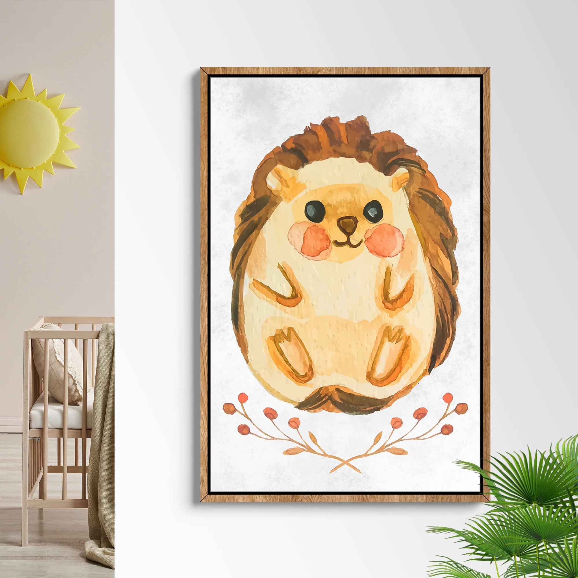 Animals Forest Hedgehog Cute Canvas Wall Art - Image 2
