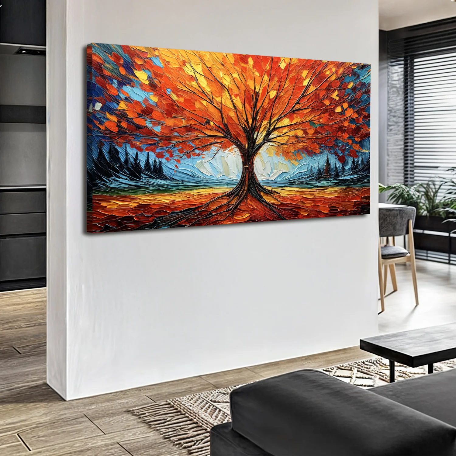 Autumn Fire Impasto Wall Art - Image 2