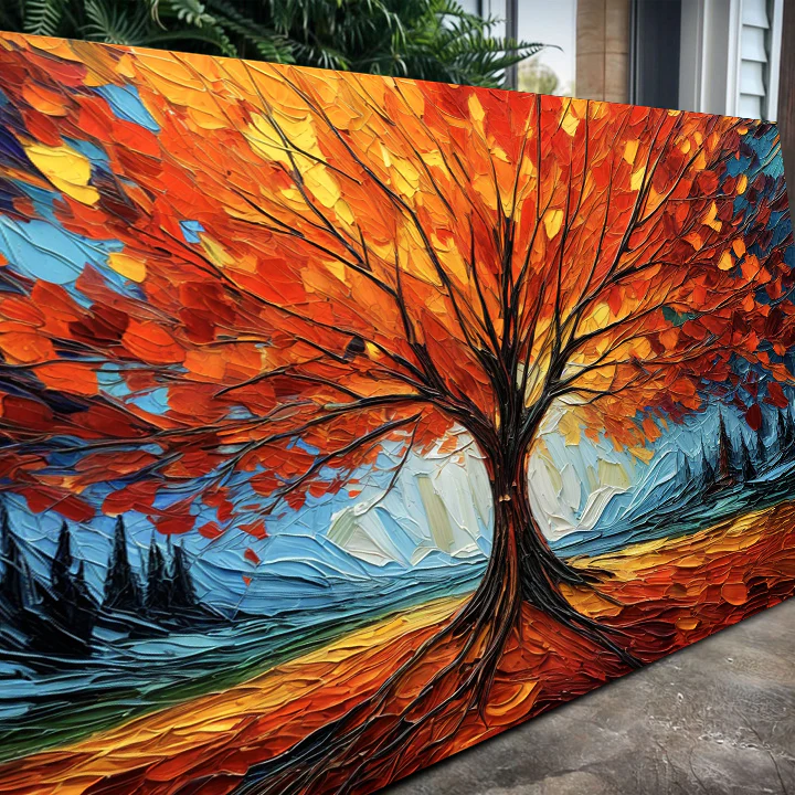 Autumn Fire Impasto Wall Art - Image 5