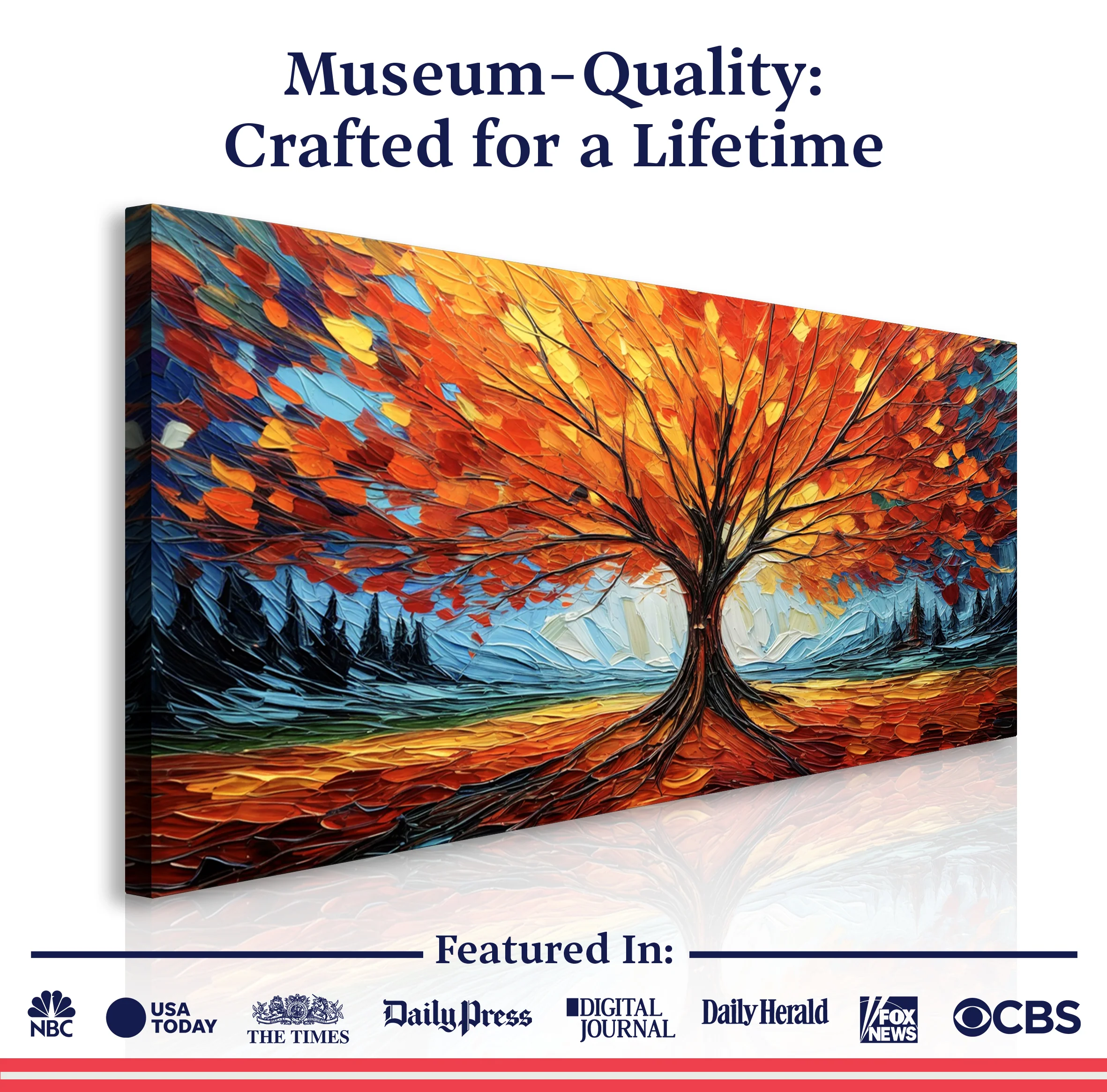 Autumn Fire Impasto Wall Art - Image 6